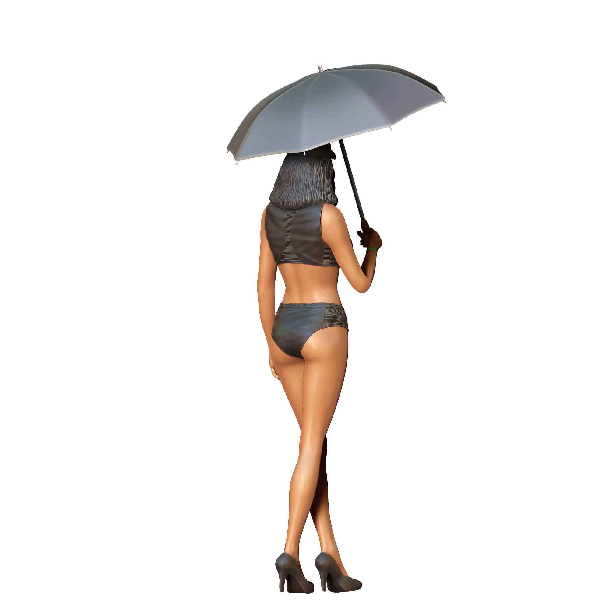 N3 Pit Girl with Umbrella 3D print model_12