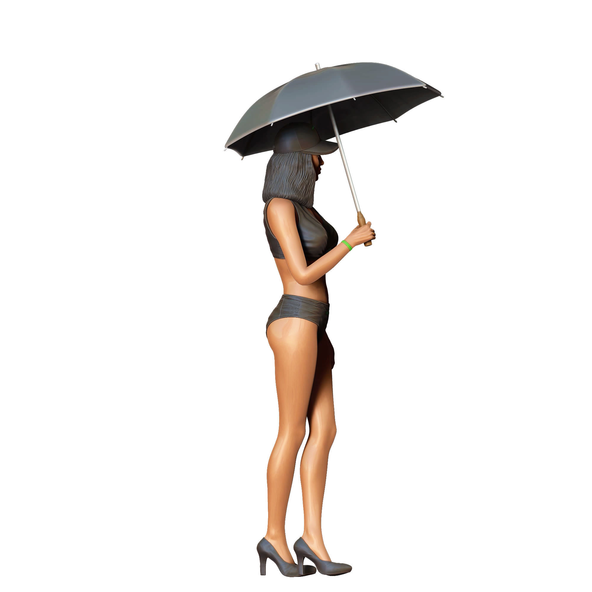 N3 Pit Girl with Umbrella 3D print model_7