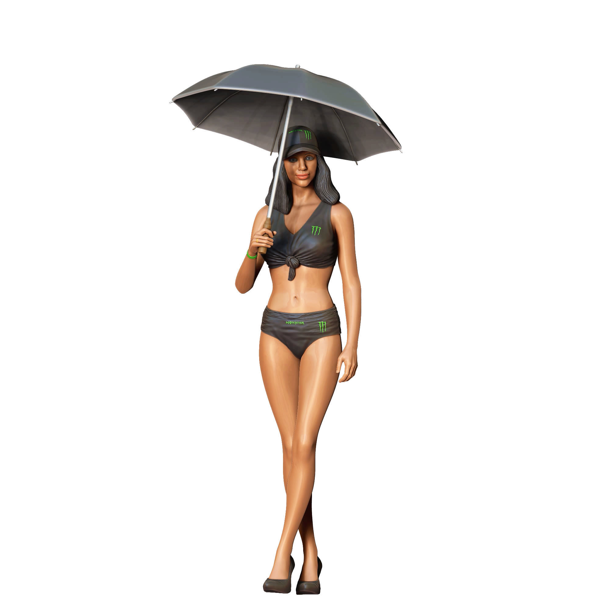 N3 Pit Girl with Umbrella 3D print model_29