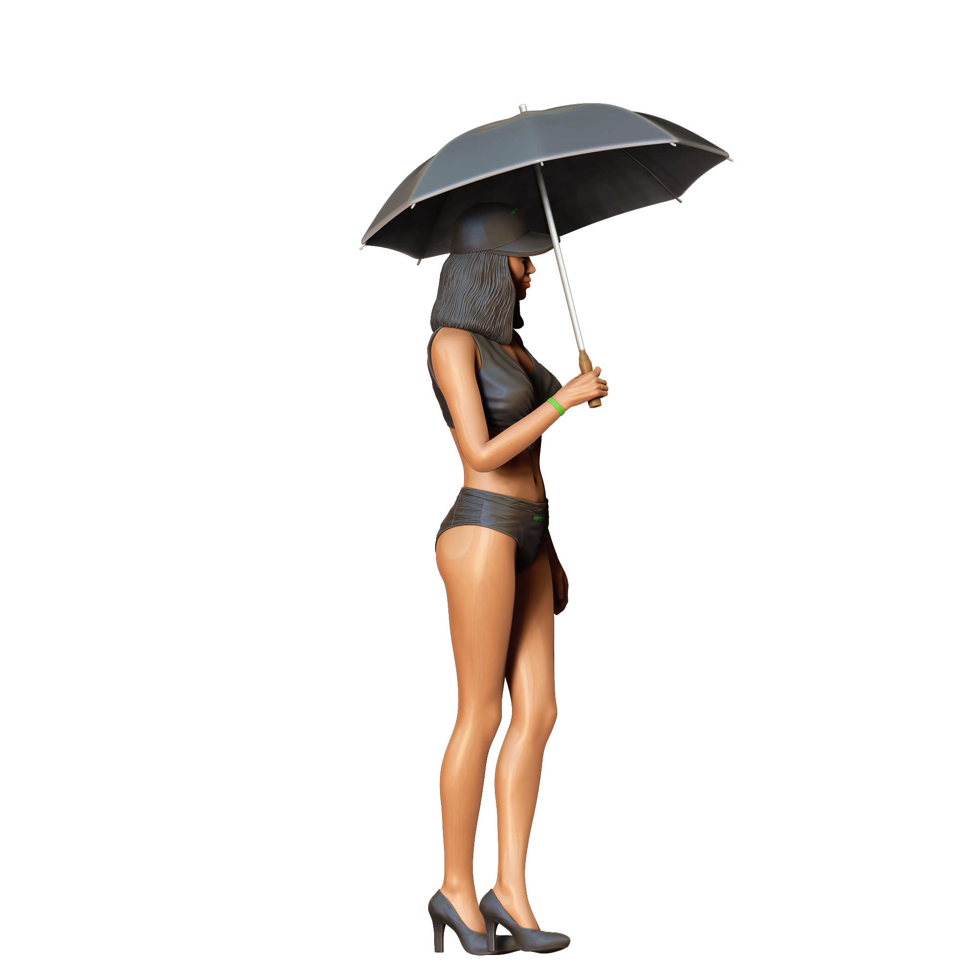 N3 Pit Girl with Umbrella 3D print model_6