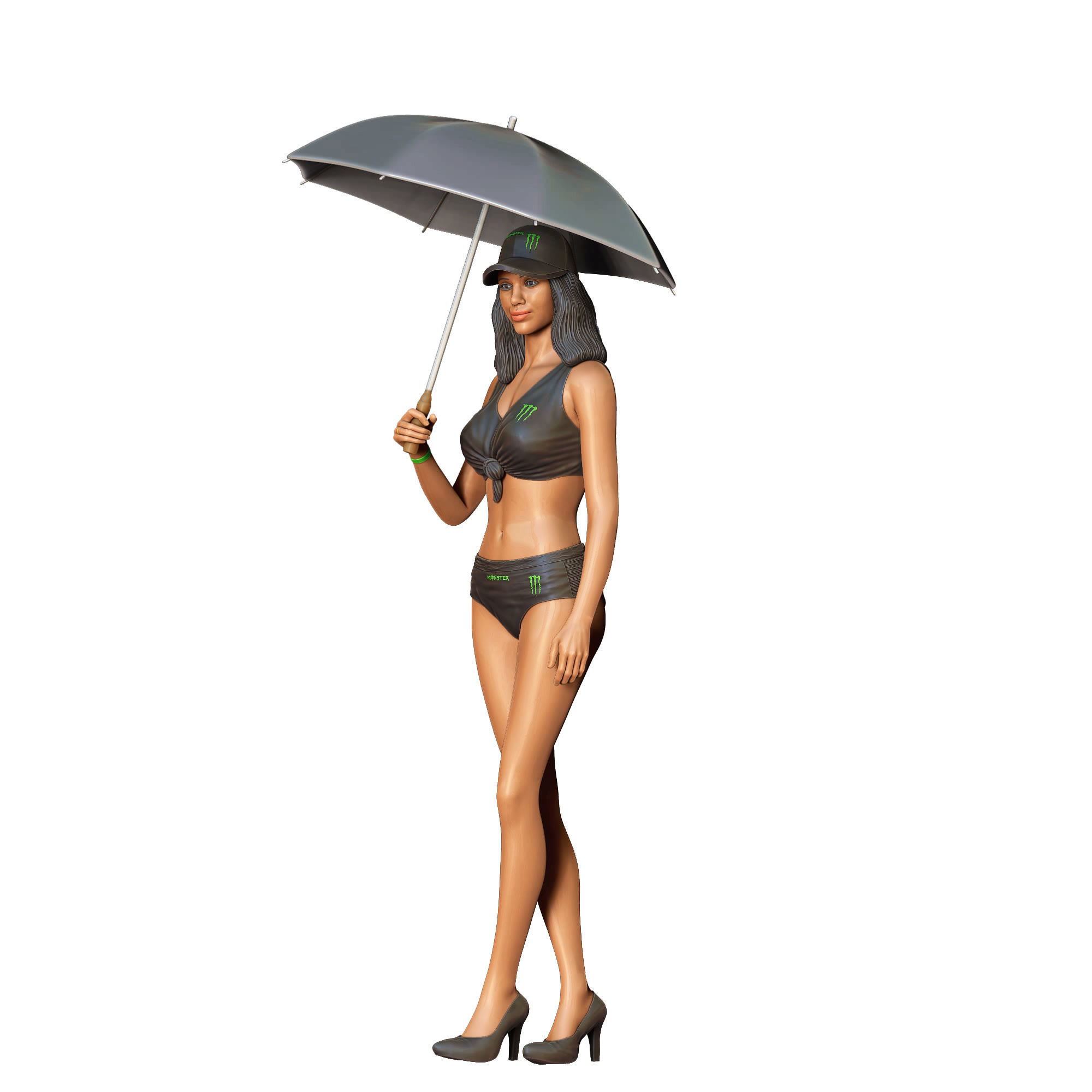 N3 Pit Girl with Umbrella 3D print model_26