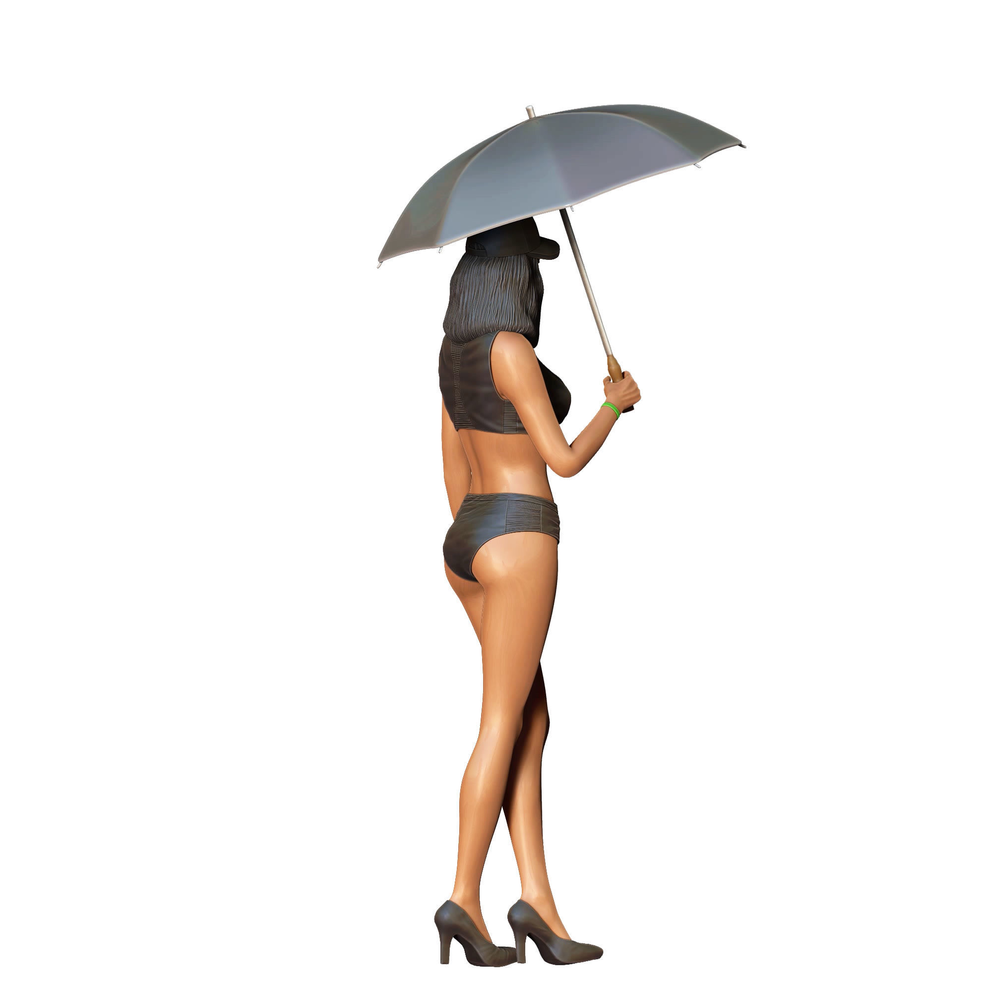 N3 Pit Girl with Umbrella 3D print model_10