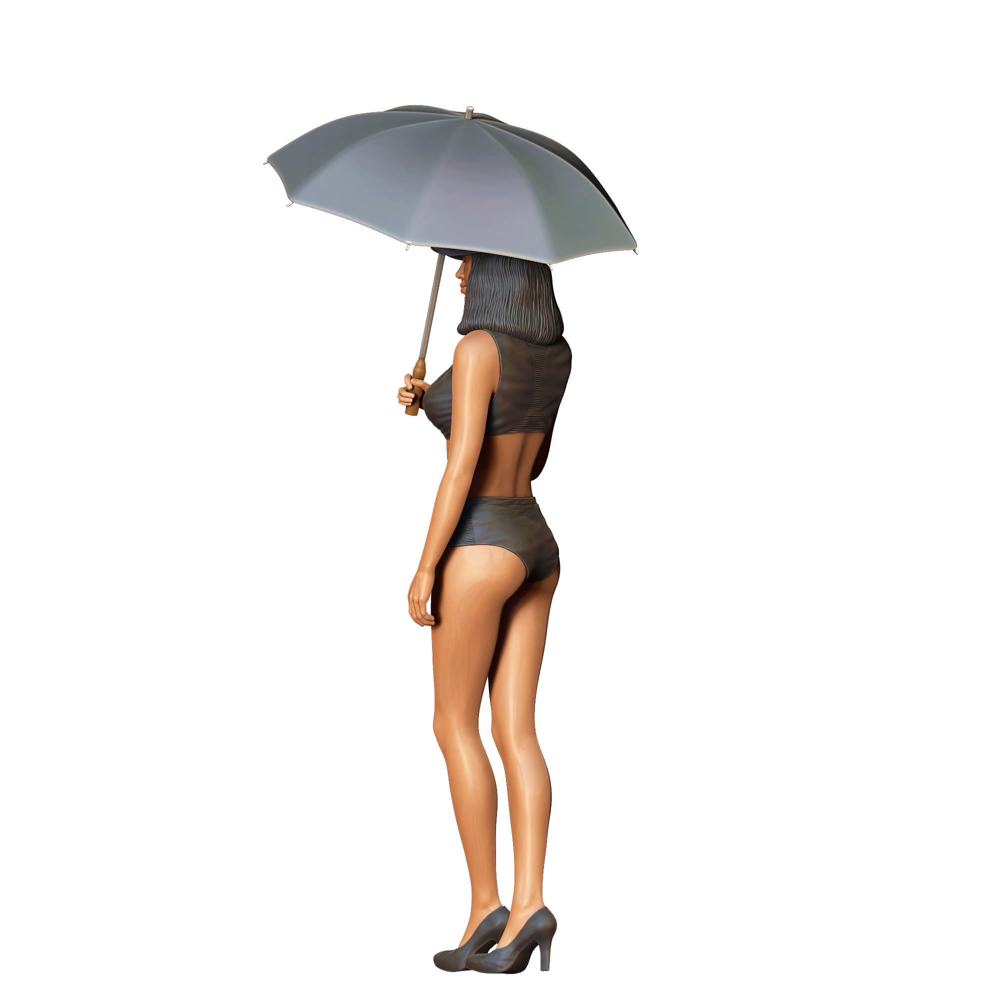 N3 Pit Girl with Umbrella 3D print model_20