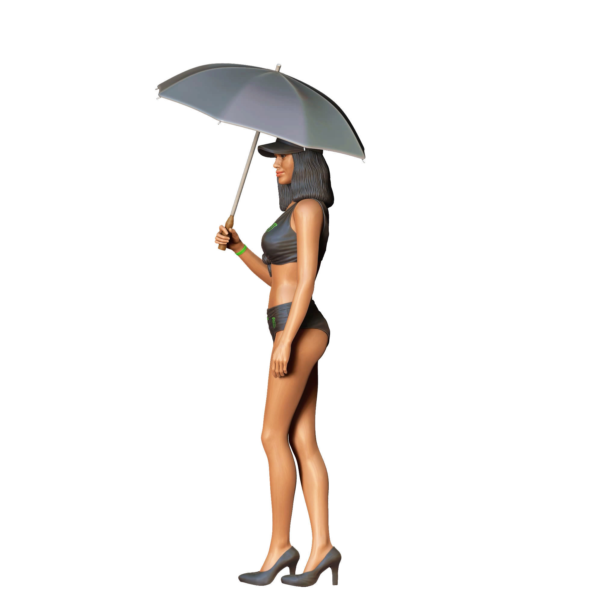 N3 Pit Girl with Umbrella 3D print model_23