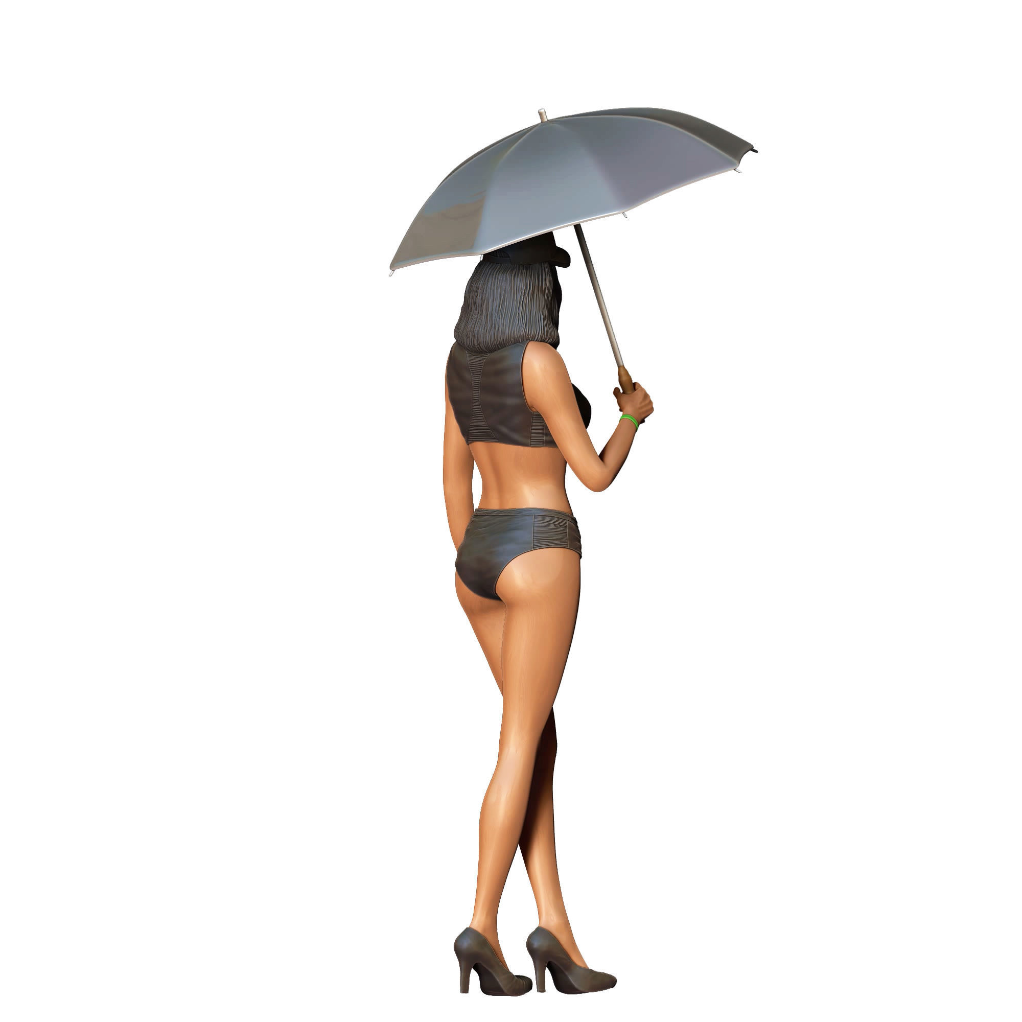 N3 Pit Girl with Umbrella 3D print model_11