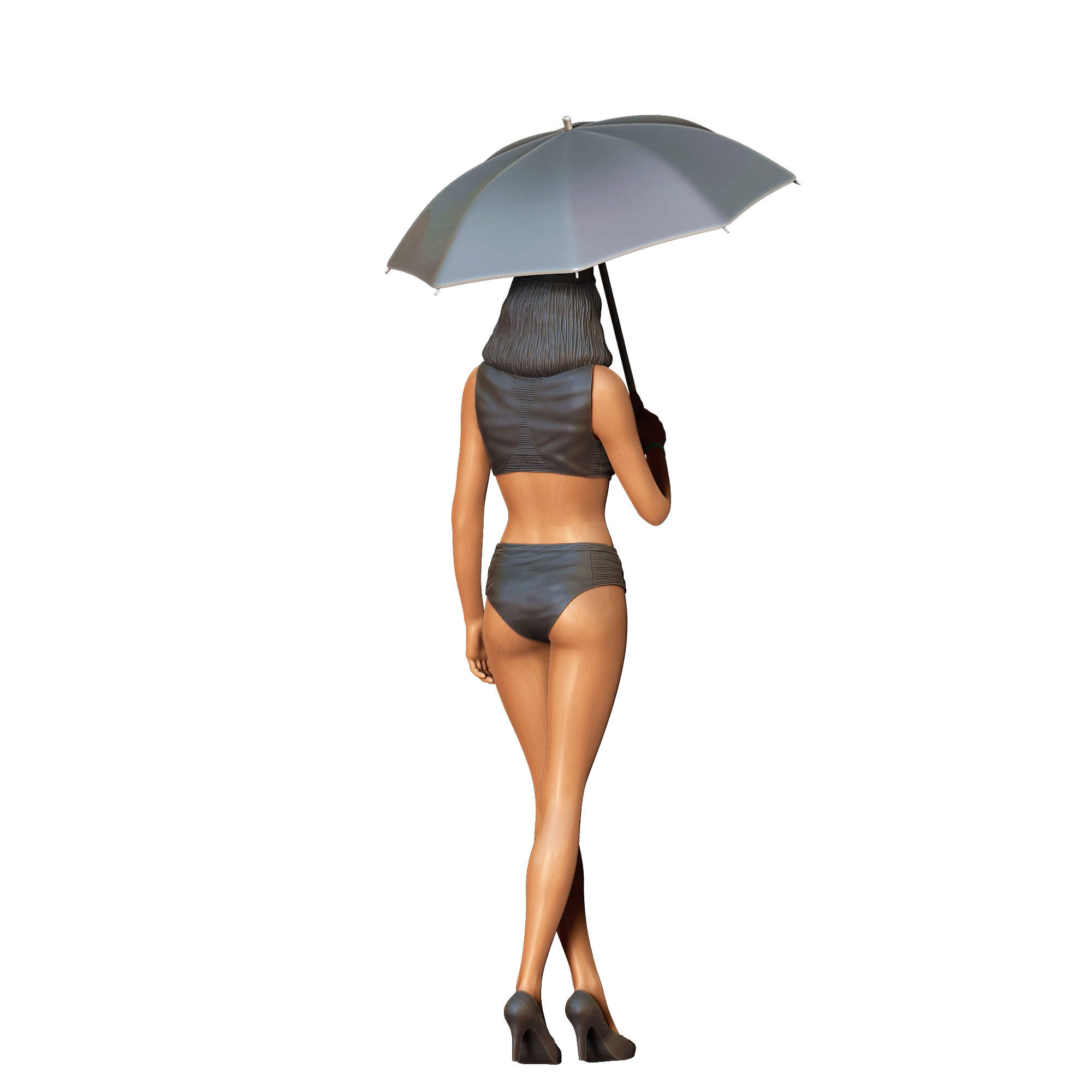 N3 Pit Girl with Umbrella 3D print model_13