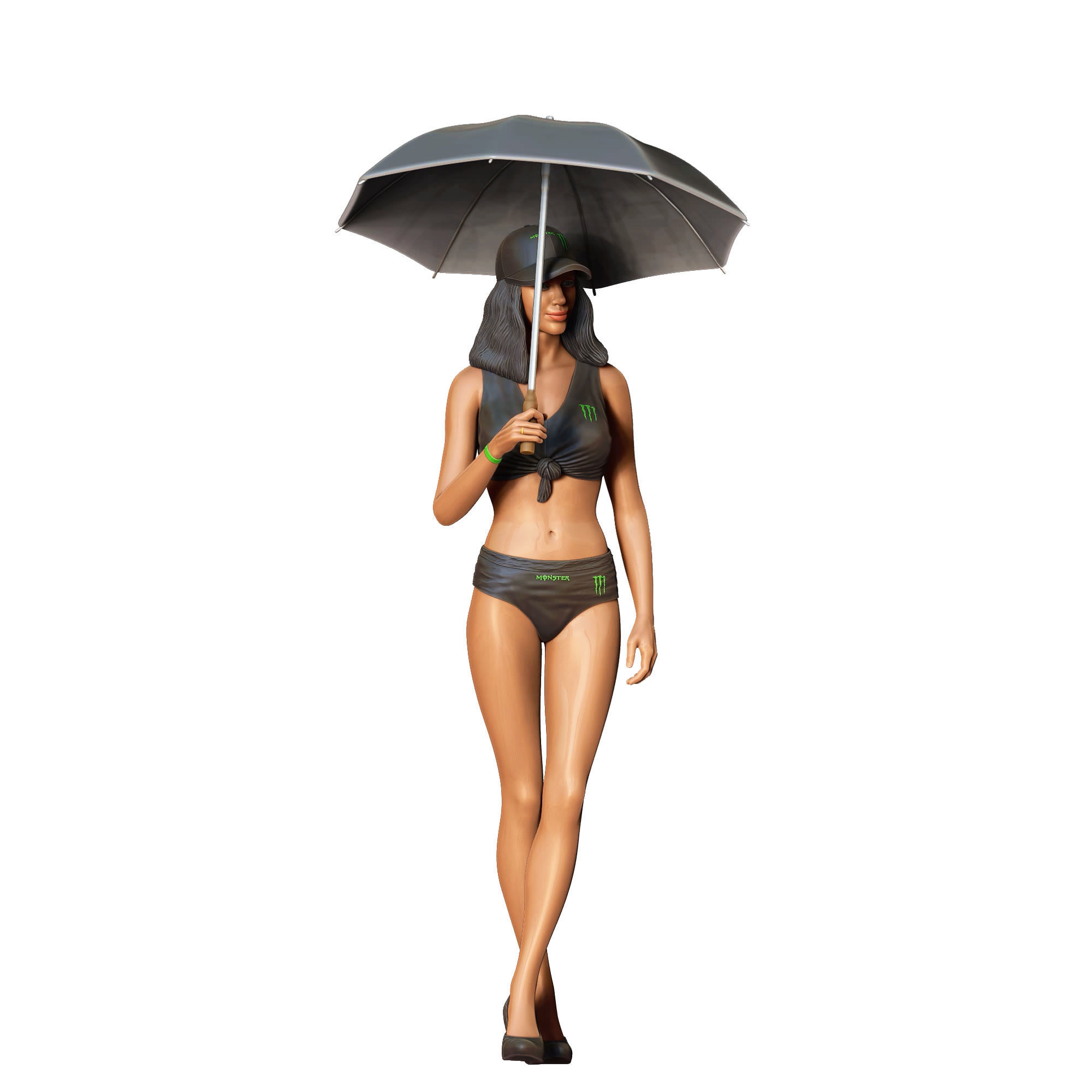 N3 Pit Girl with Umbrella 3D print model_1