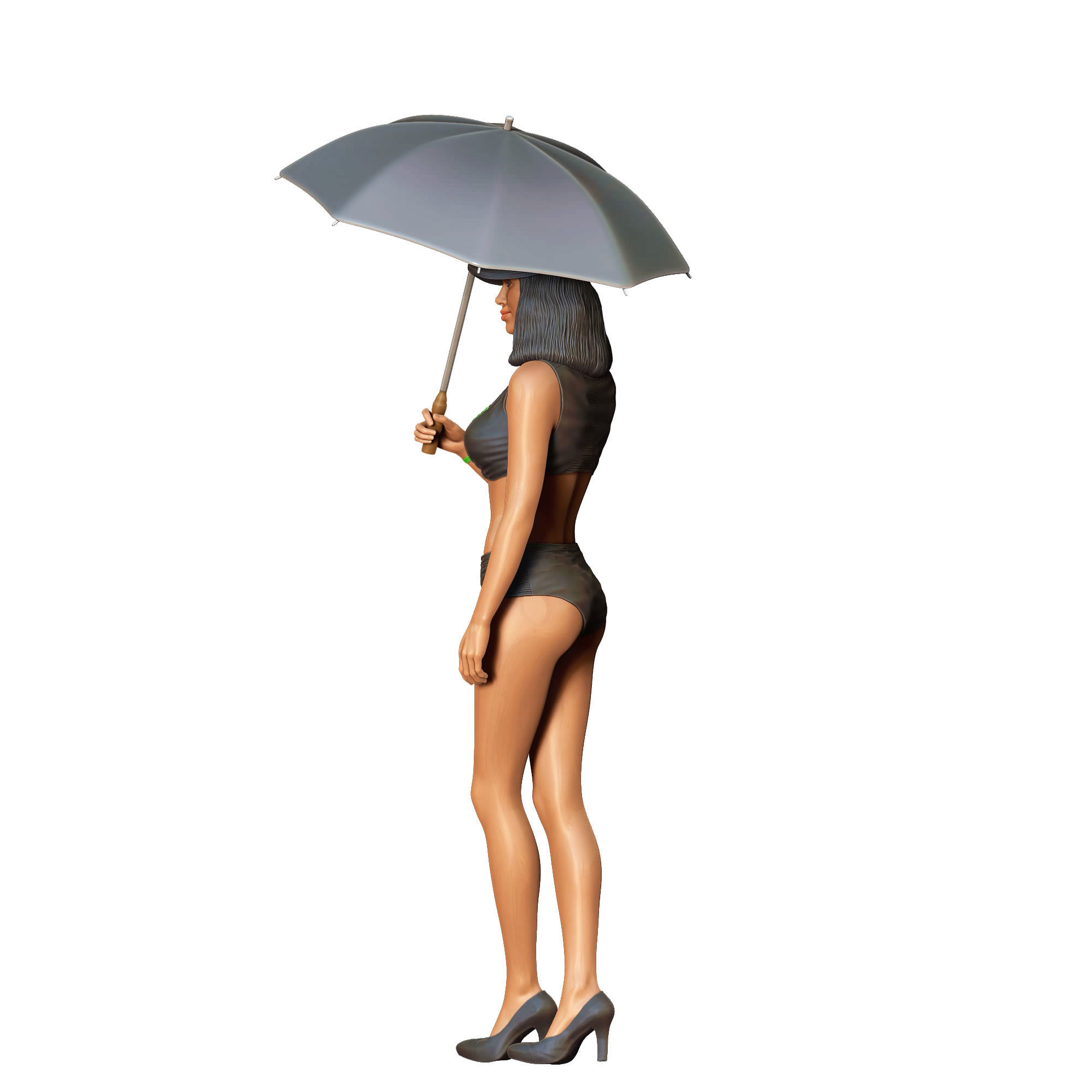 N3 Pit Girl with Umbrella 3D print model_21