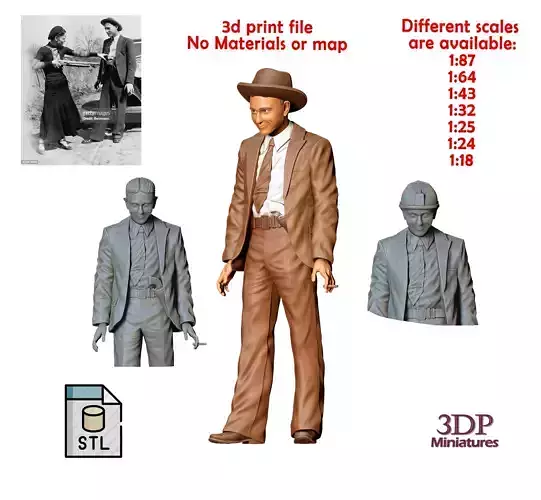 N2 Bonnie and Clyde Clyde Champion Barrow 3D print model