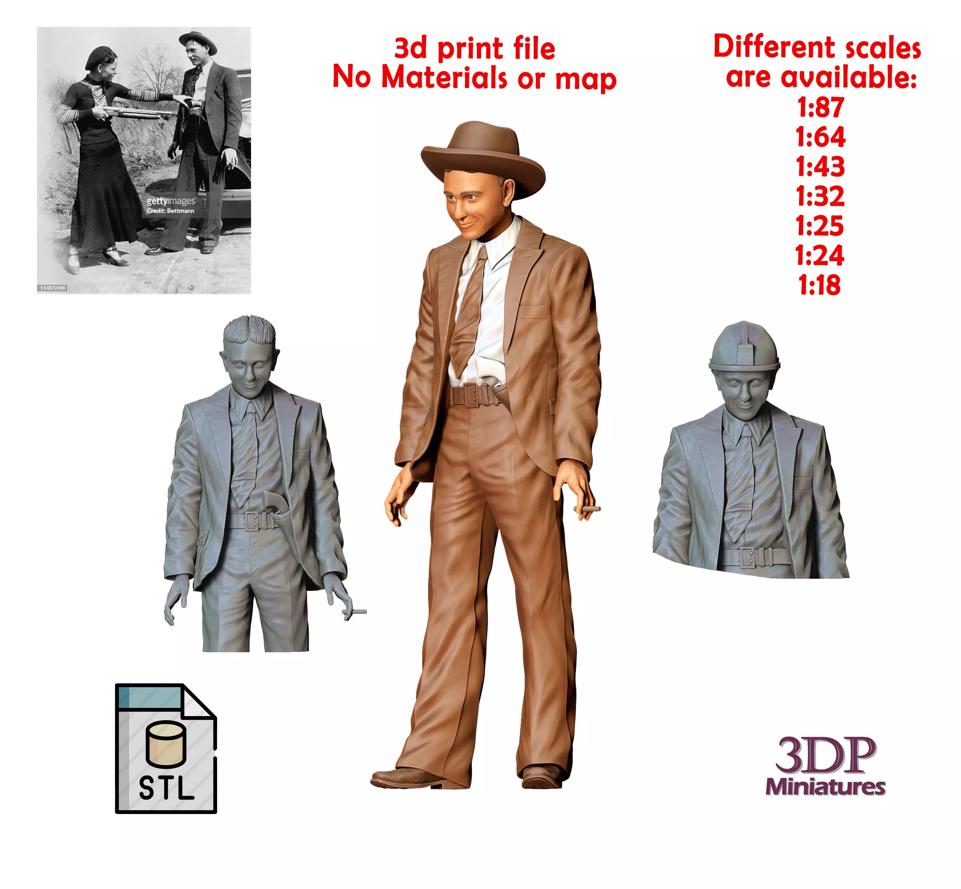 N2 Bonnie and Clyde Clyde Champion Barrow 3D print model_0