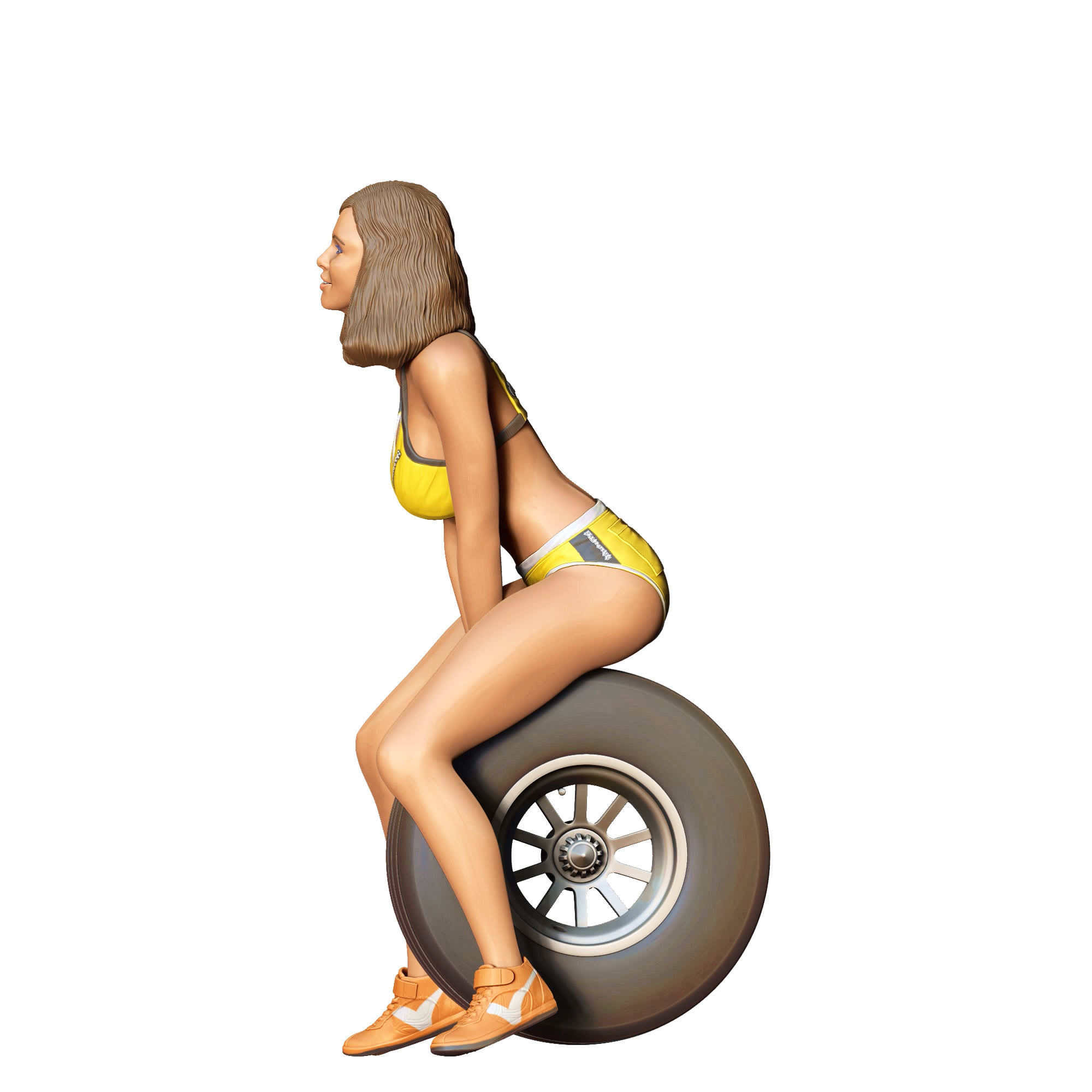 N4 Pit Girl with Tire 3D print model_23