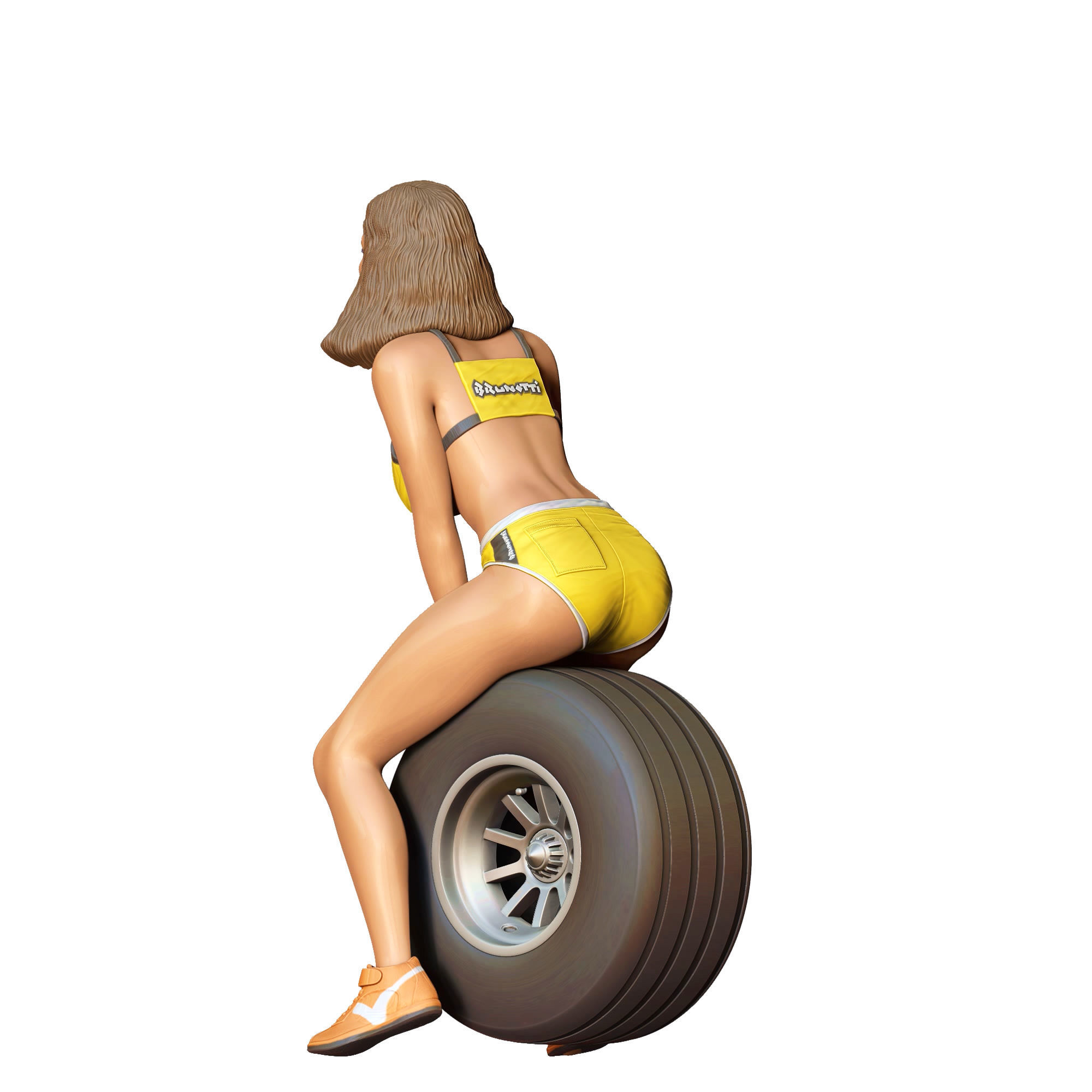 N4 Pit Girl with Tire 3D print model_19
