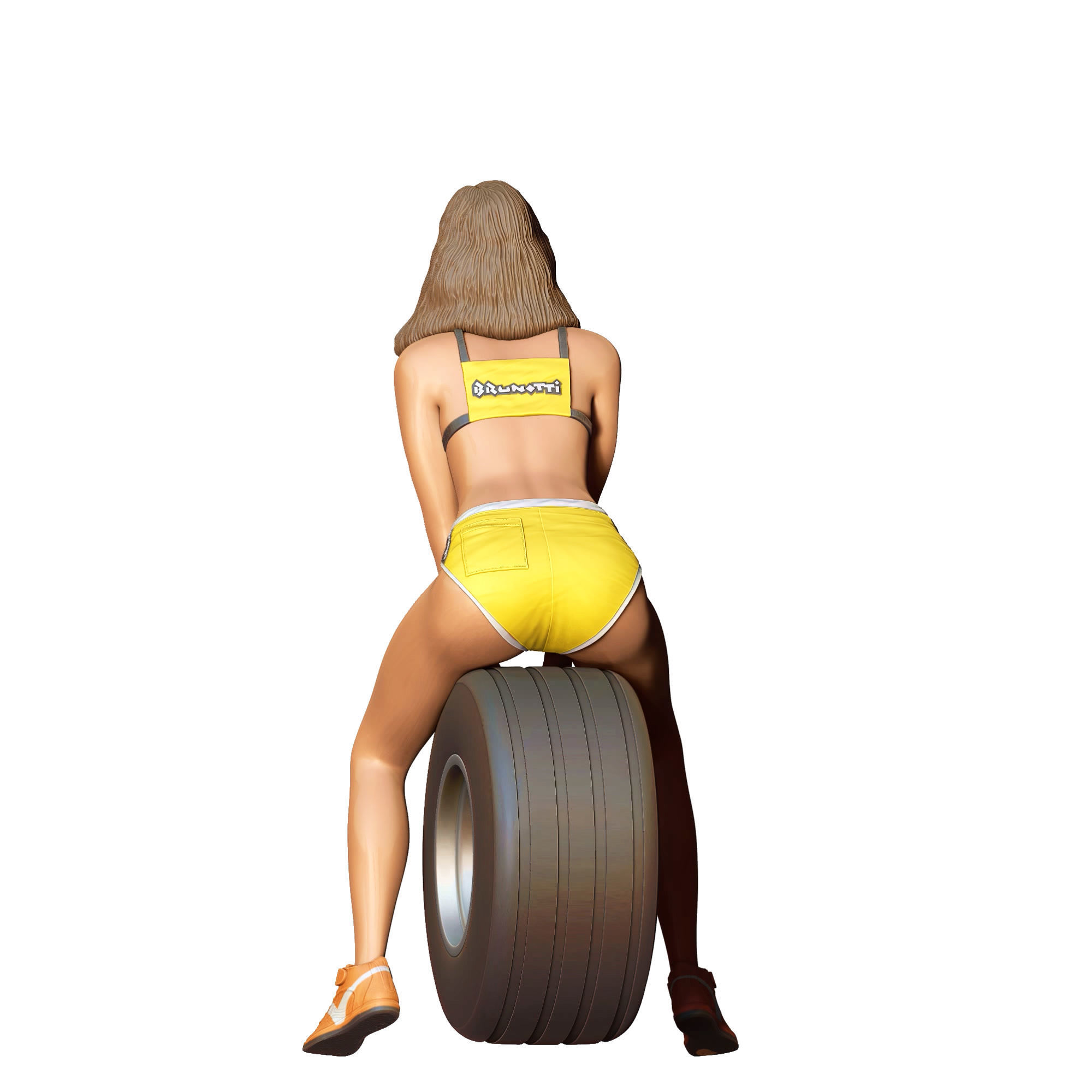 N4 Pit Girl with Tire 3D print model_16
