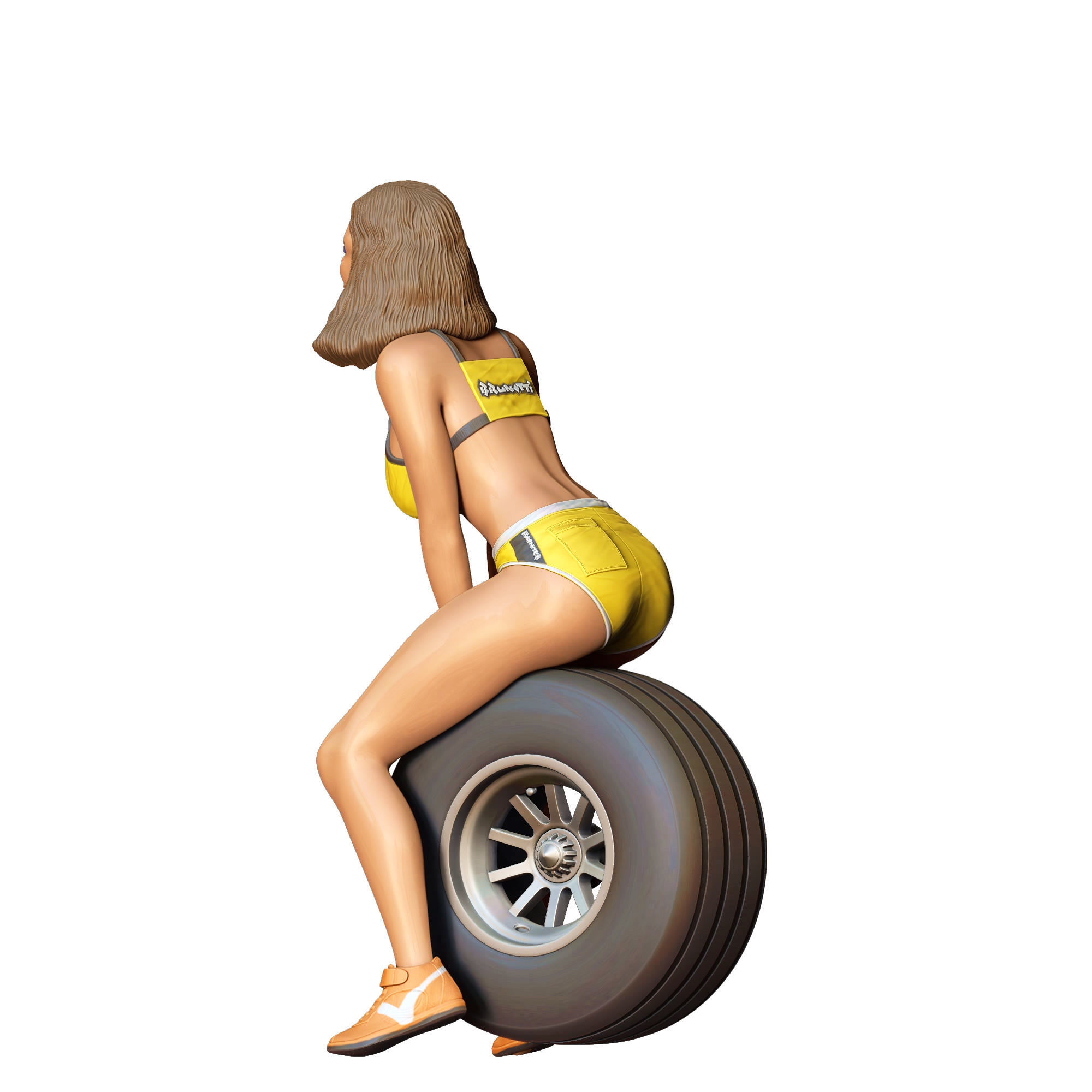 N4 Pit Girl with Tire 3D print model_20