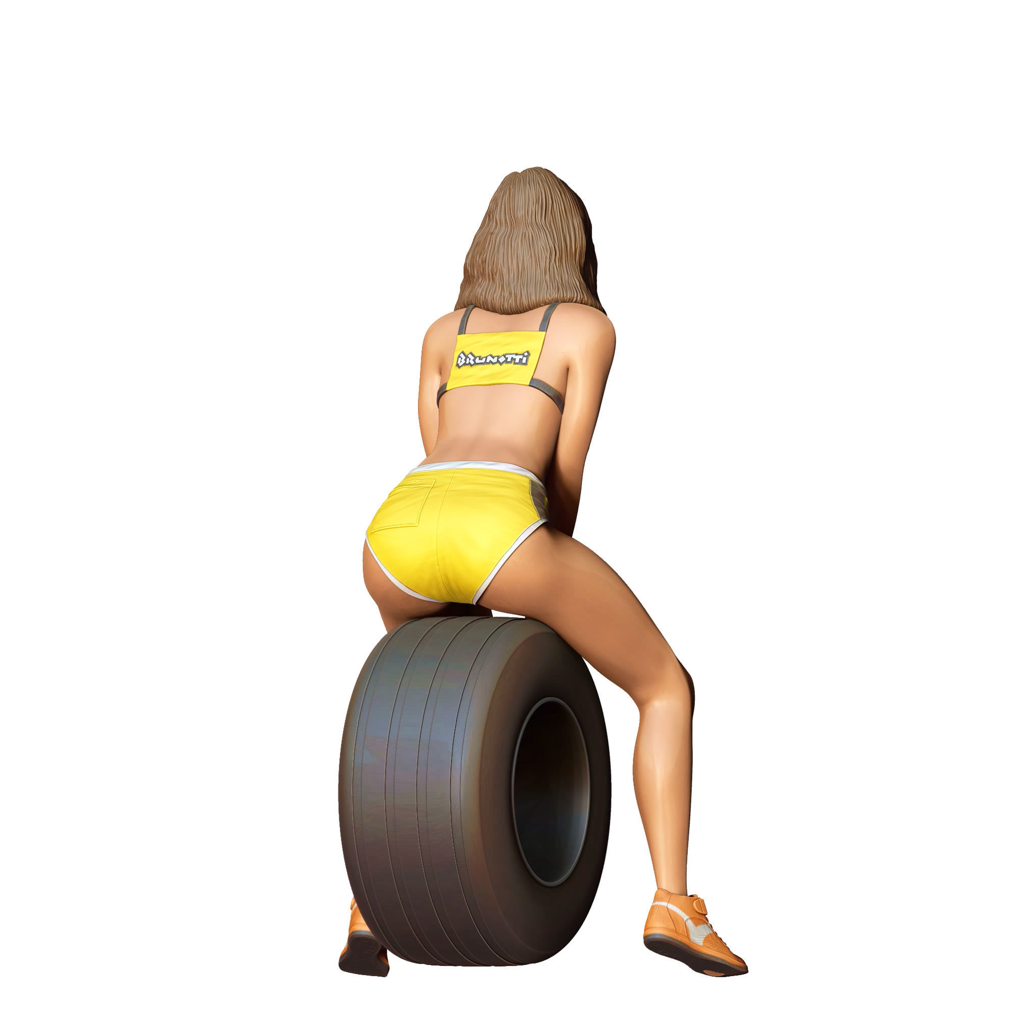 N4 Pit Girl with Tire 3D print model_13