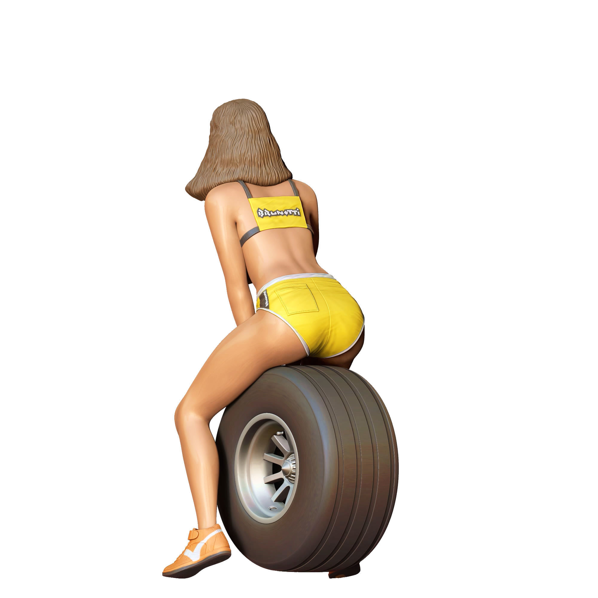 N4 Pit Girl with Tire 3D print model_18