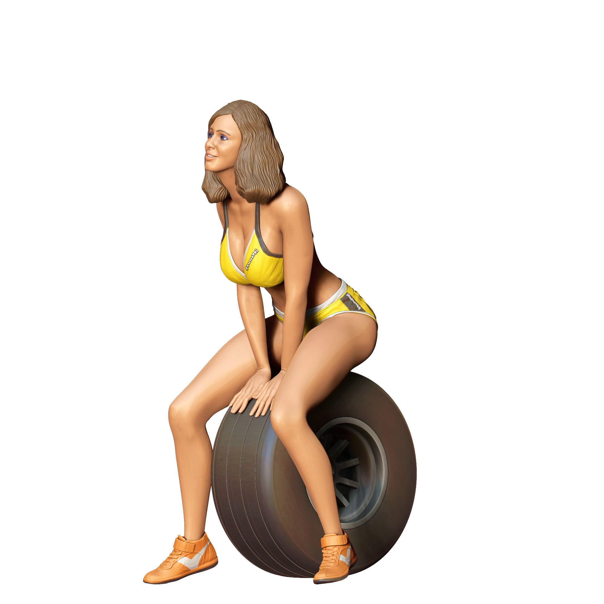 N4 Pit Girl with Tire 3D print model_26