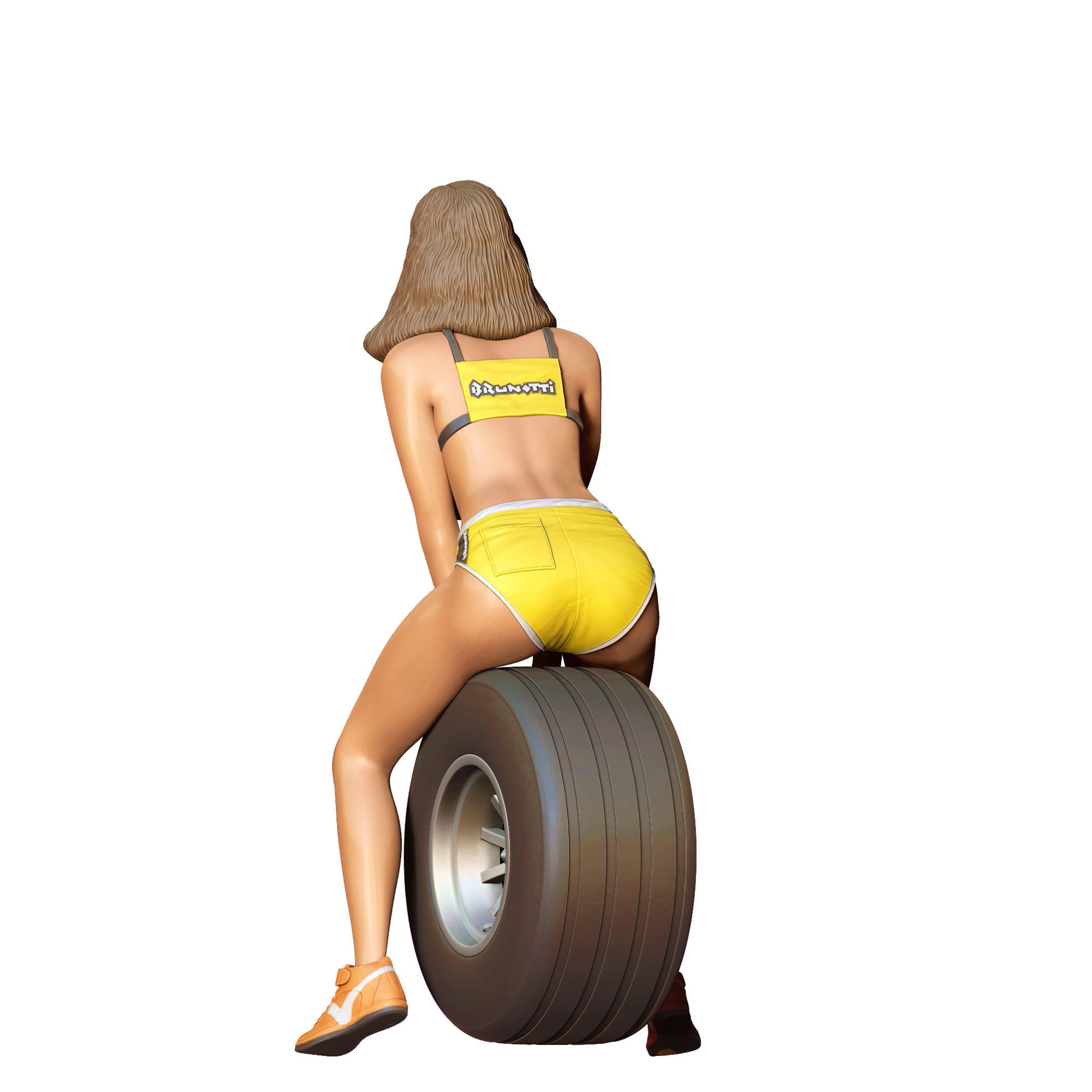 N4 Pit Girl with Tire 3D print model_17