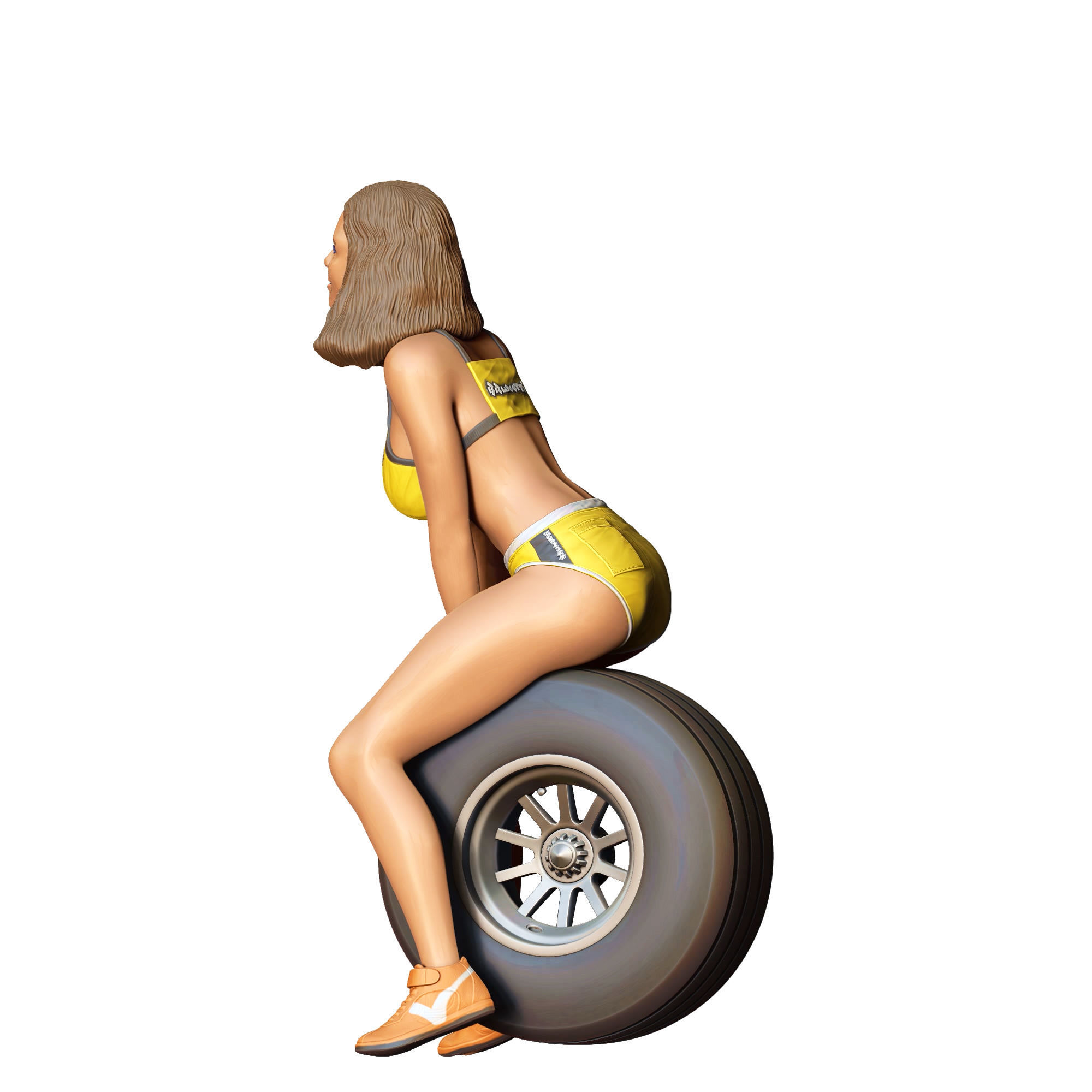 N4 Pit Girl with Tire 3D print model_21