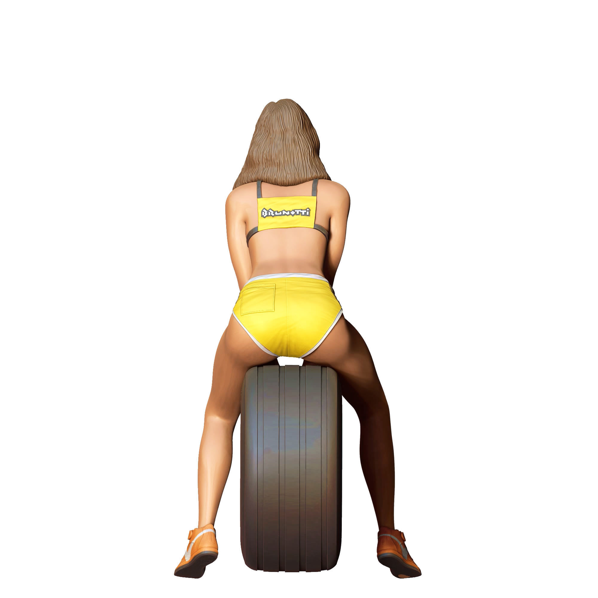 N4 Pit Girl with Tire 3D print model_15