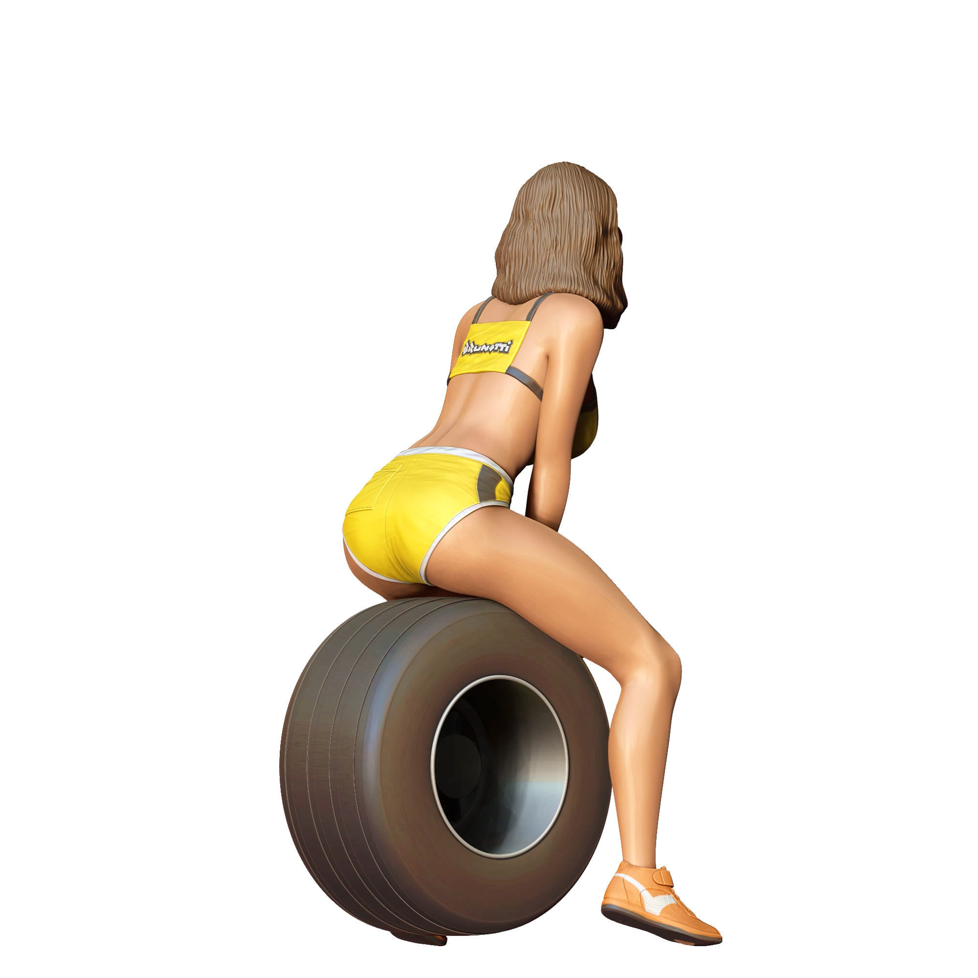 N4 Pit Girl with Tire 3D print model_11