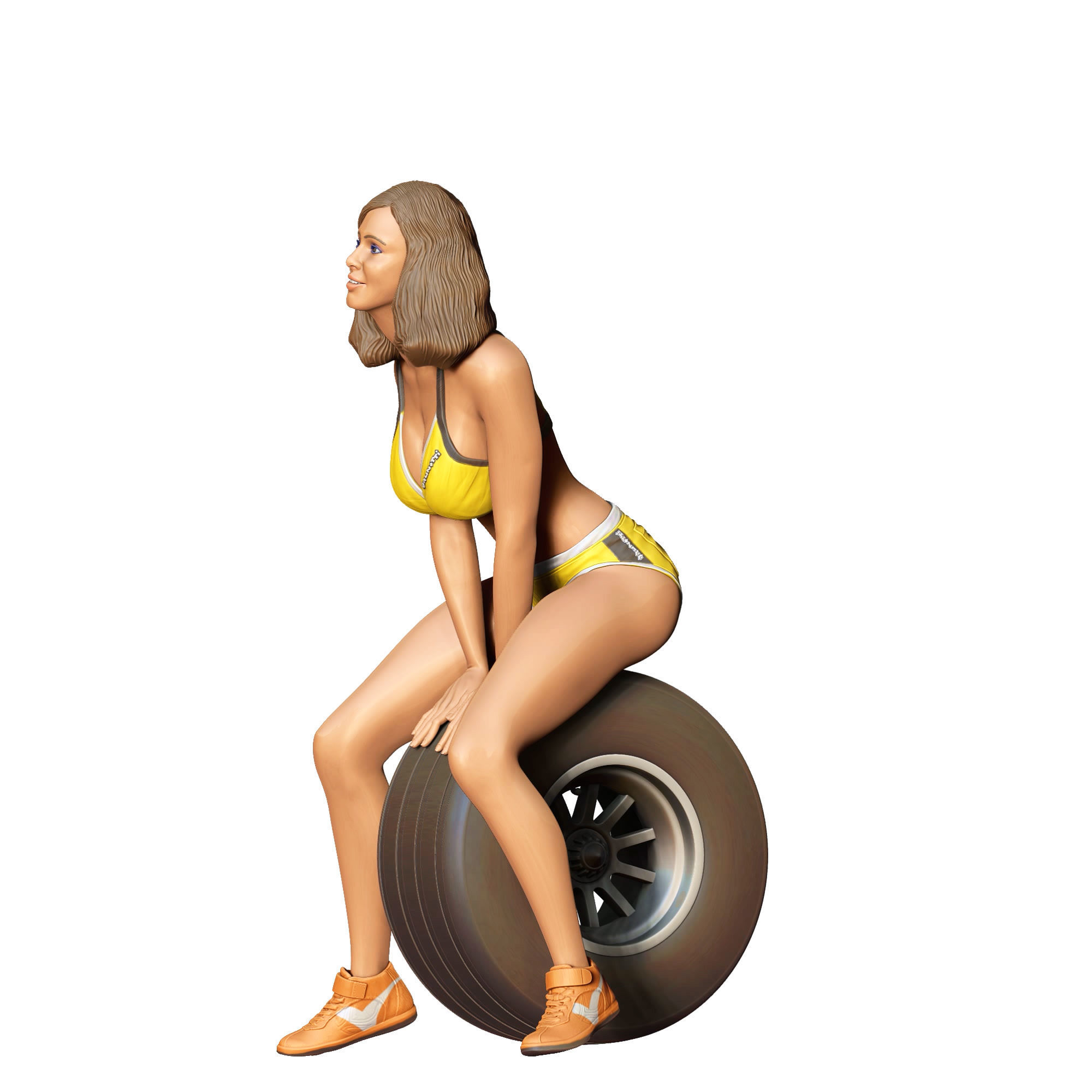 N4 Pit Girl with Tire 3D print model_25