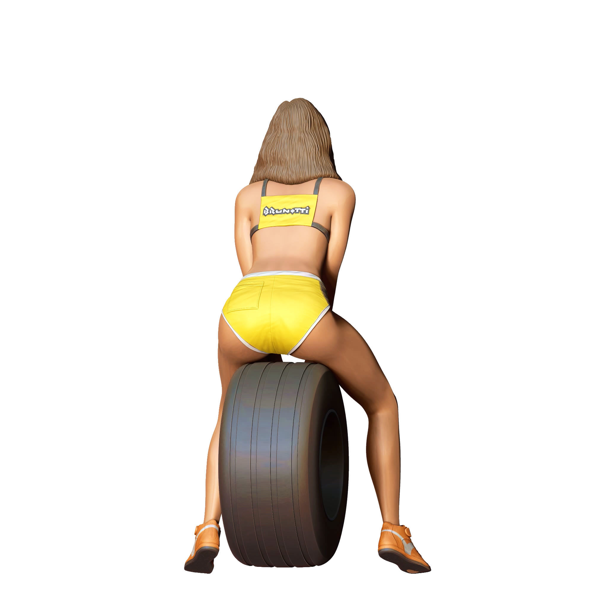 N4 Pit Girl with Tire 3D print model_14