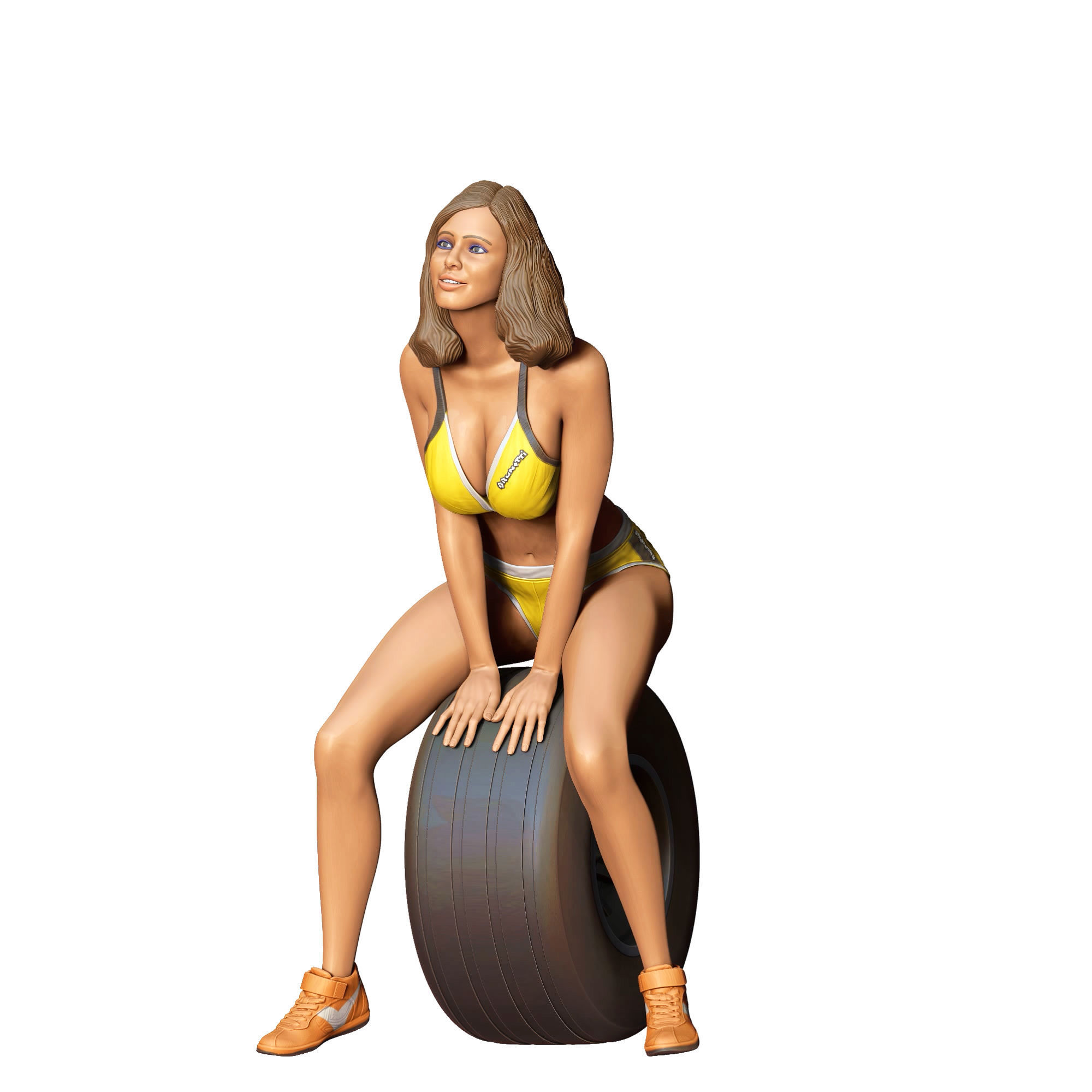 N4 Pit Girl with Tire 3D print model_28