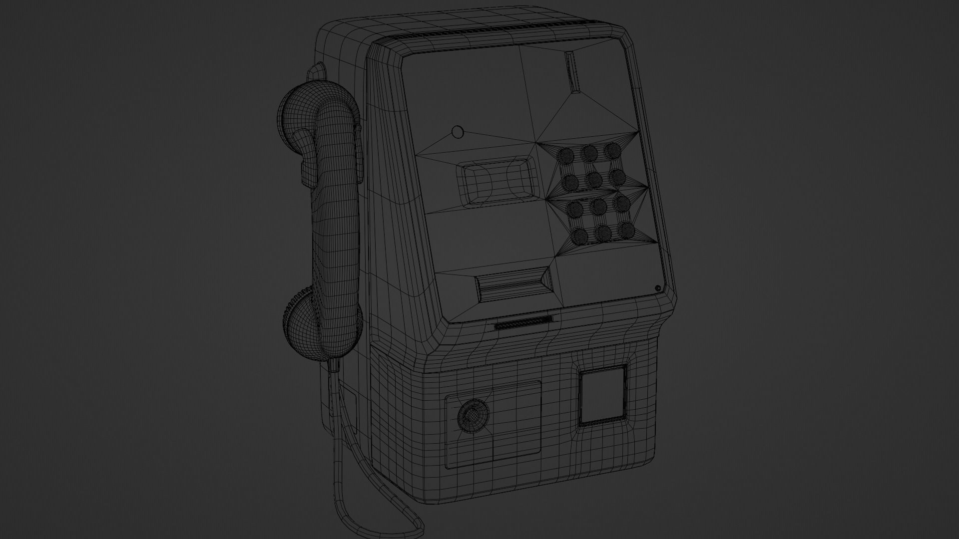 Japanese Payphone 3D model_9