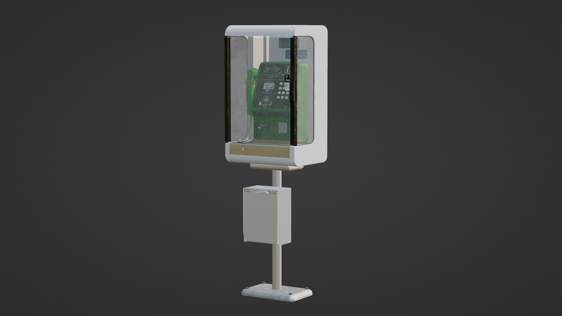 Japanese Payphone 3D model_12
