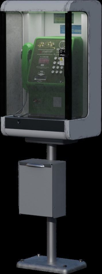 Japanese Payphone 3D model_18
