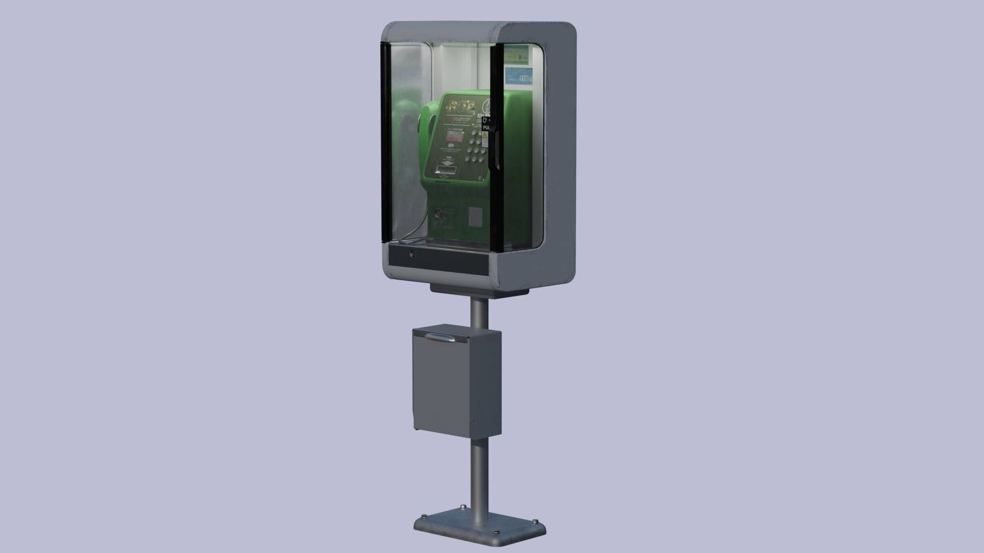 Japanese Payphone 3D model_21