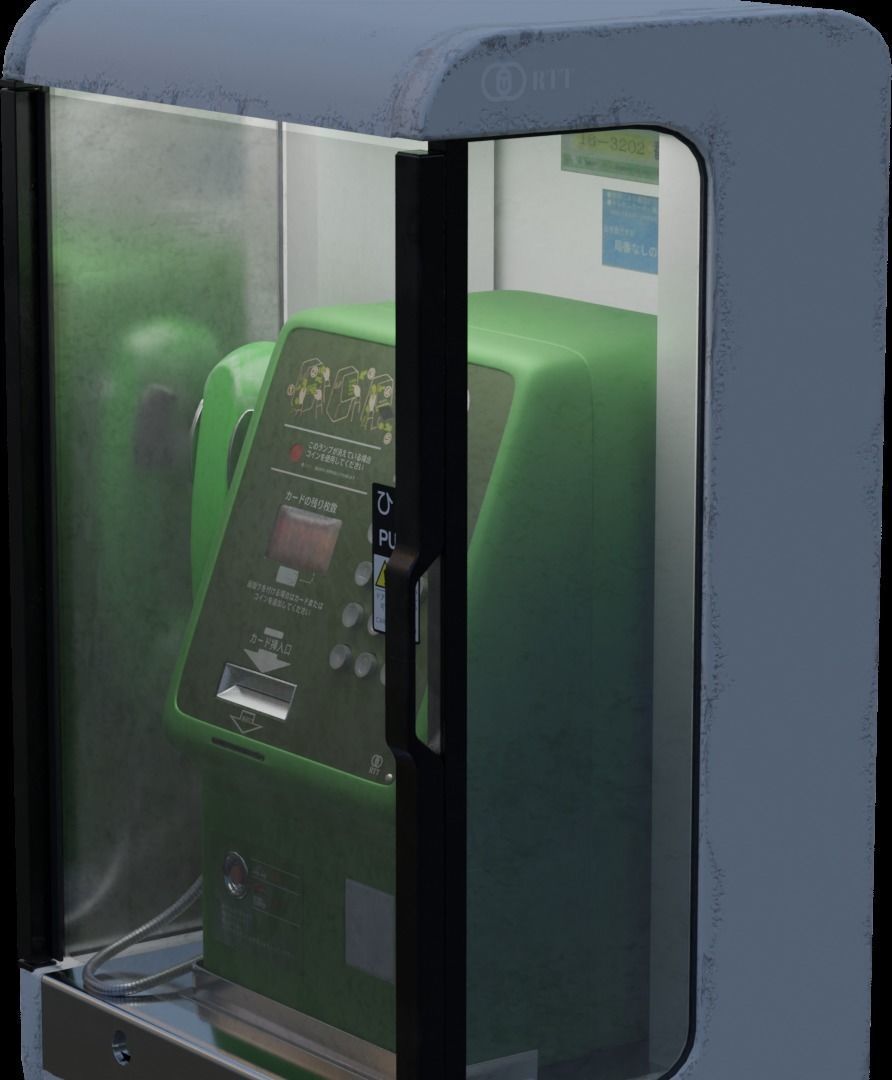Japanese Payphone 3D model_15