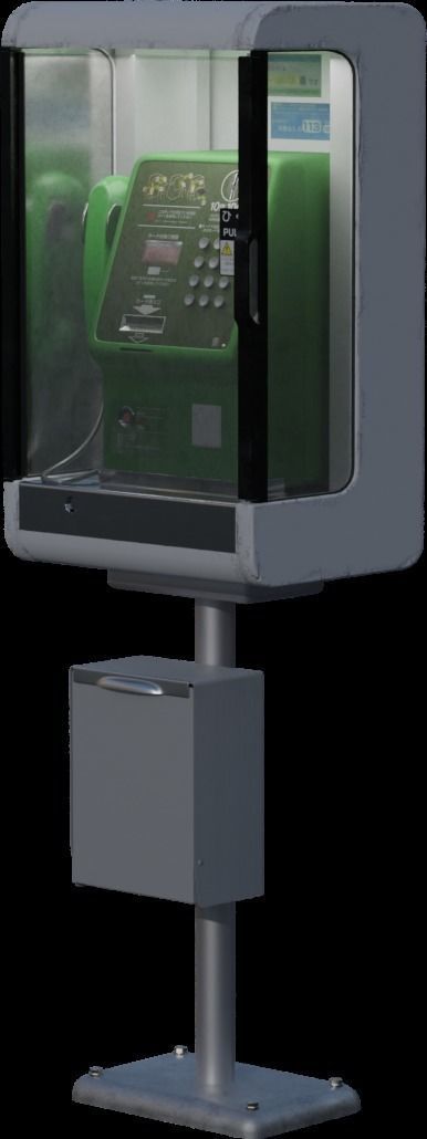 Japanese Payphone 3D model_22