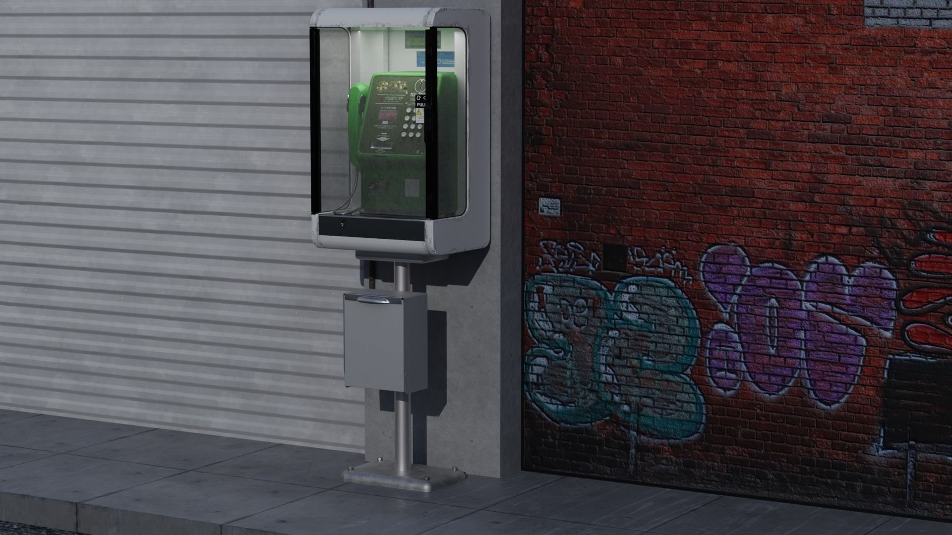 Japanese Payphone 3D model_20