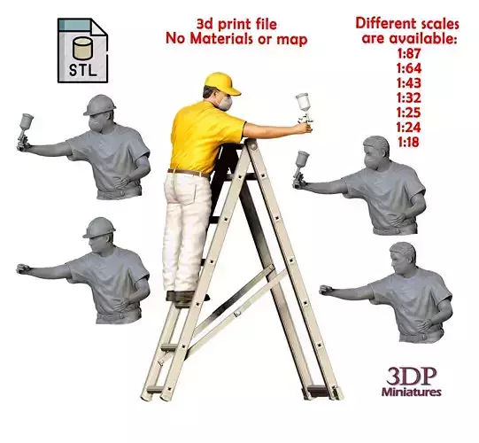 N4 Painter on the Ladder 3D print model