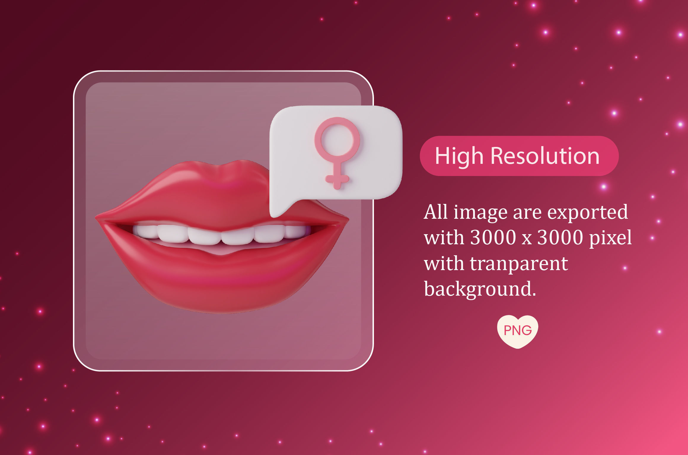 Women day 3D Icon 3D Illustration 3D model  3D model_1