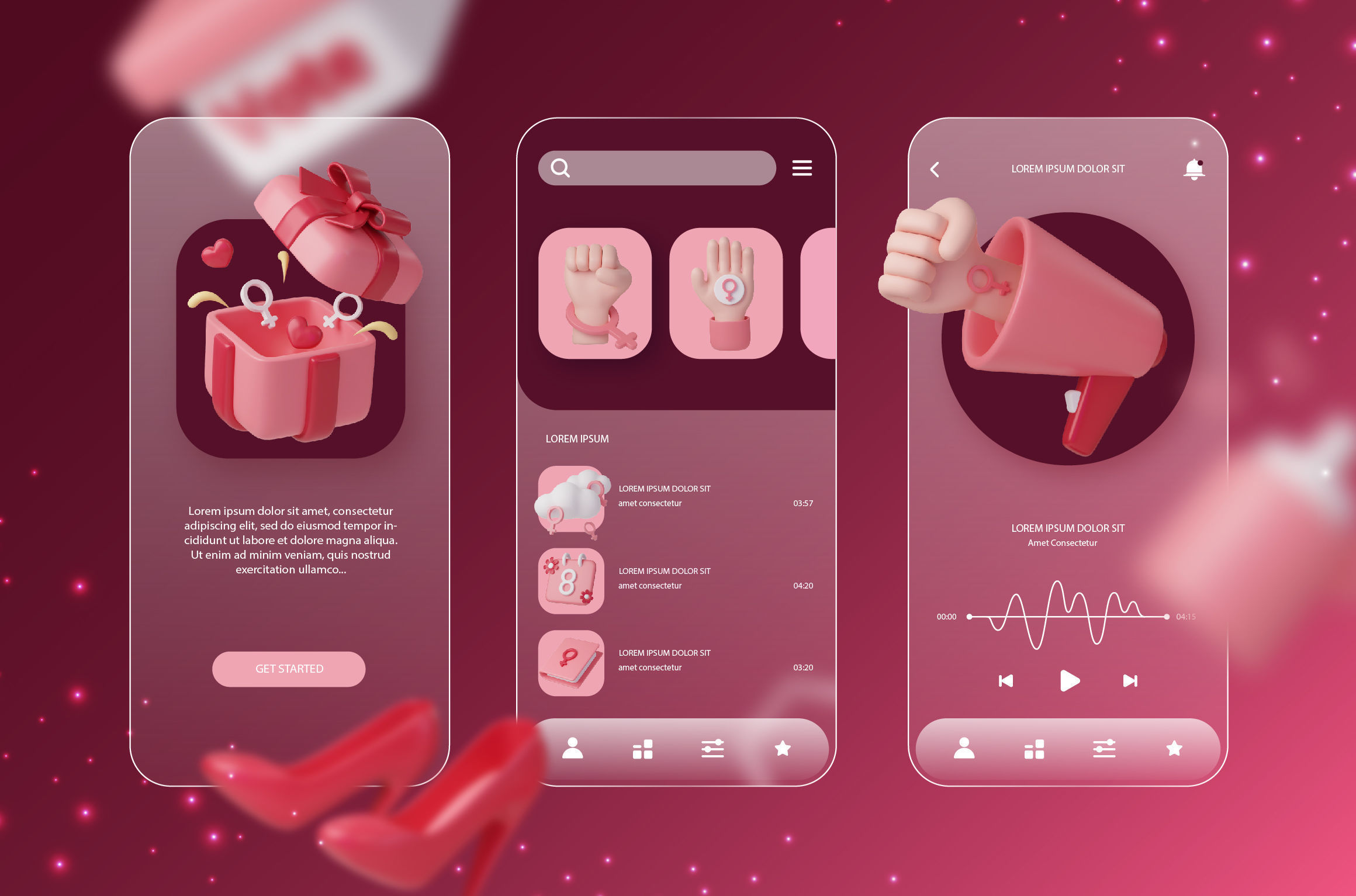 Women day 3D Icon 3D Illustration 3D model  3D model_2