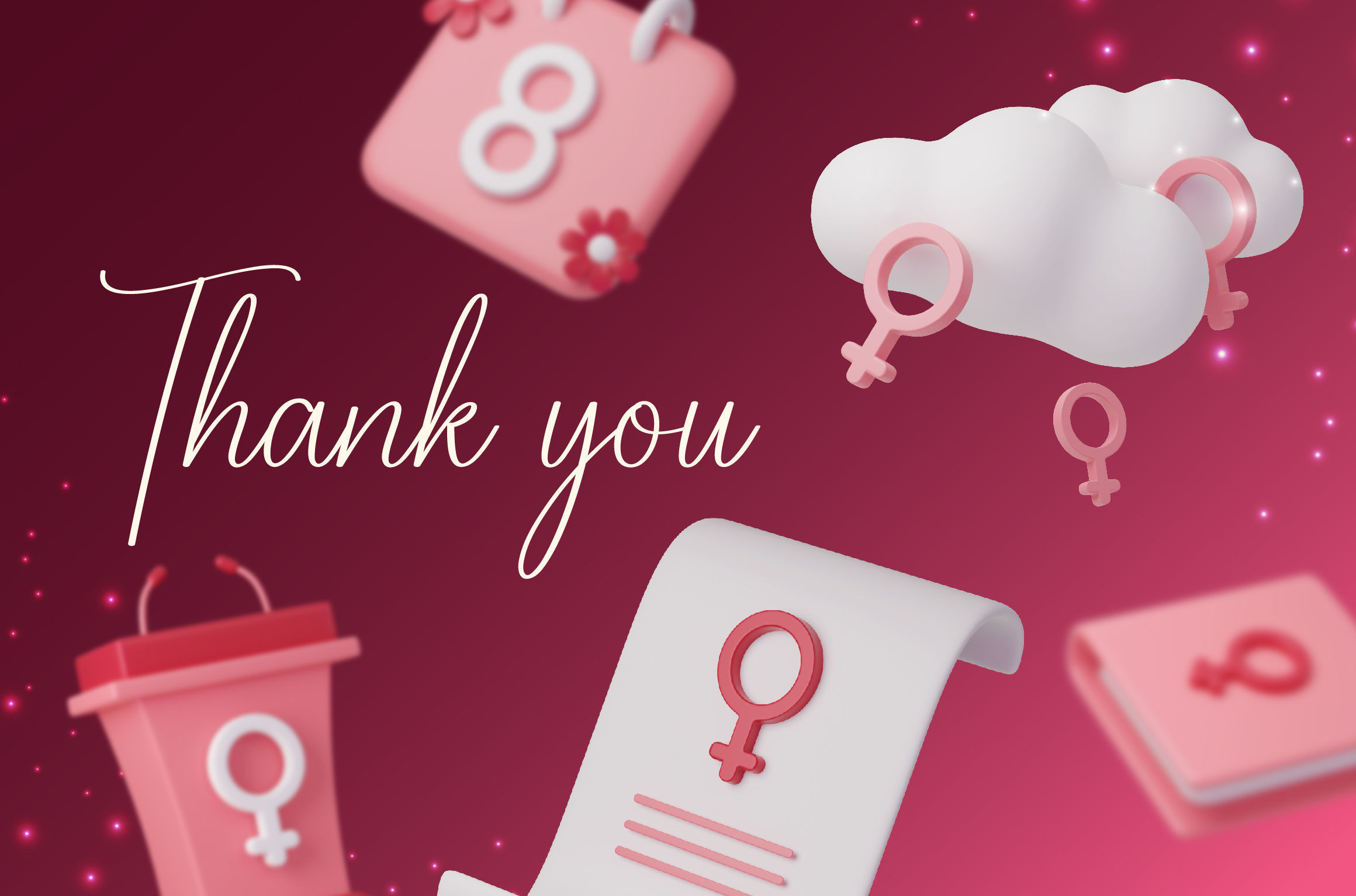 Women day 3D Icon 3D Illustration 3D model  3D model_6