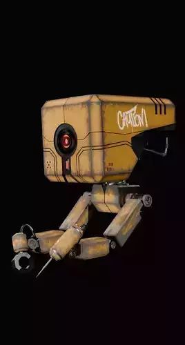 old rusted welding robot 3d model  Low-poly 3D model