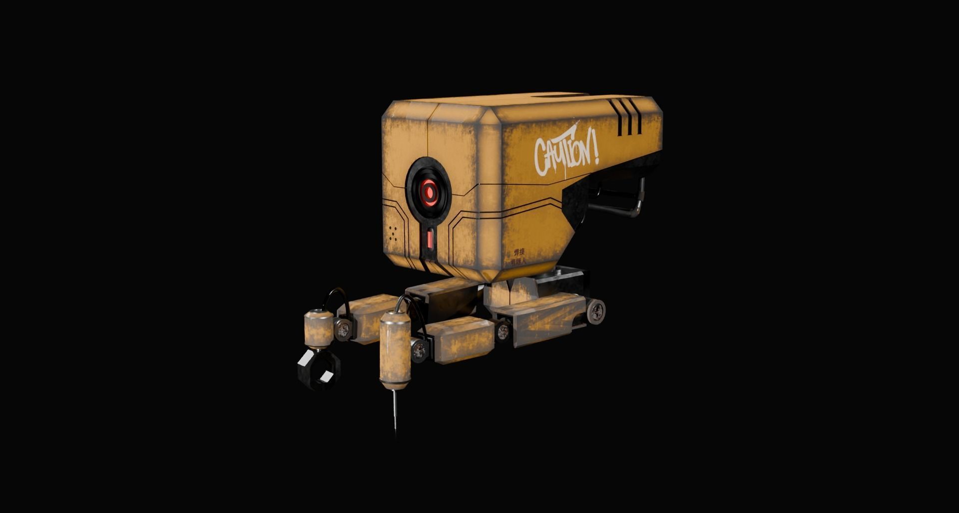 old rusted welding robot 3d model  Low-poly 3D model_1