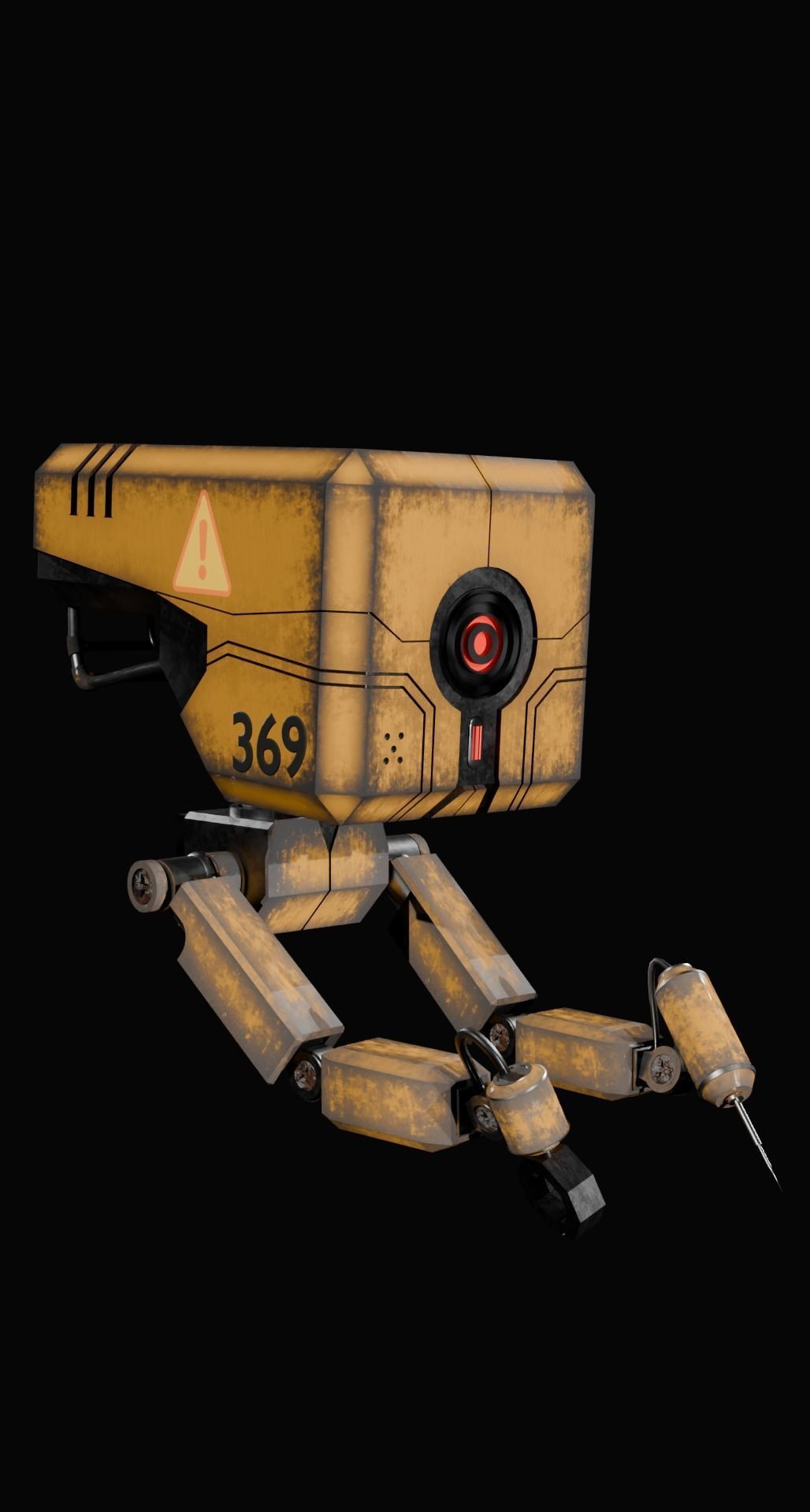 old rusted welding robot 3d model  Low-poly 3D model_2