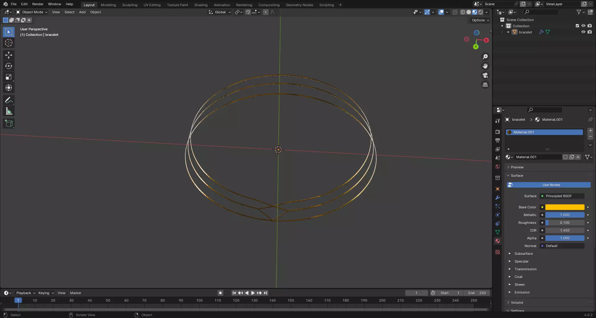Golden Bracelet v2 3D print model_0