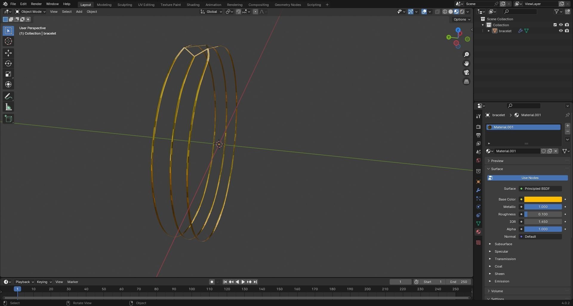 Golden Bracelet v2 3D print model_2