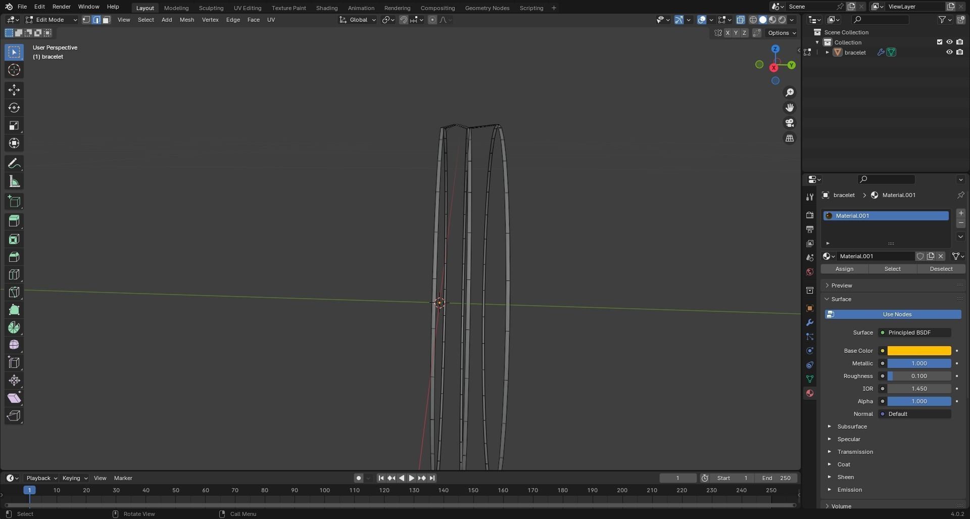 Golden Bracelet v2 3D print model_4