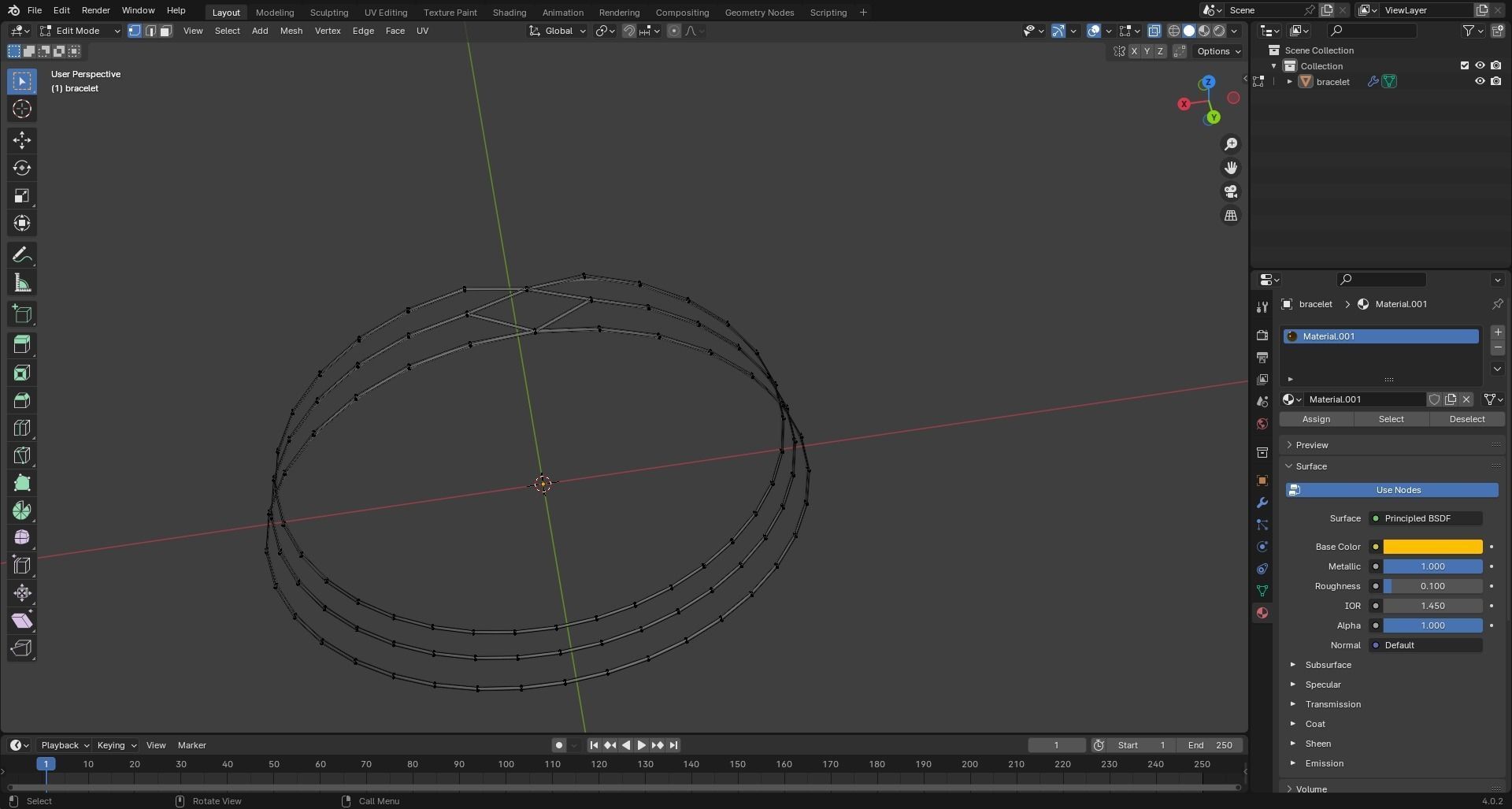 Golden Bracelet v2 3D print model_1