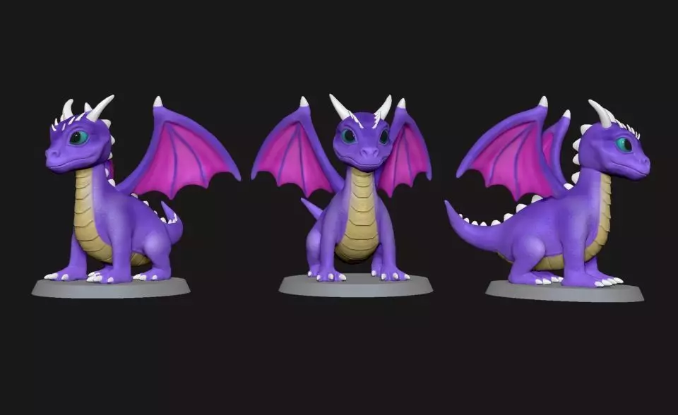 Cute Baby Dragon STL Free 3D print model