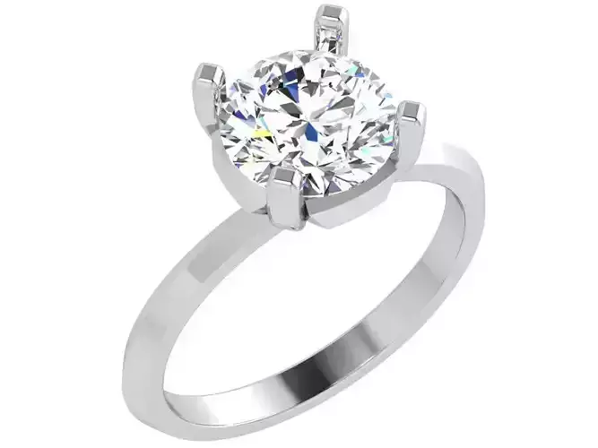 Round Diamond Solitaire Ring 4558