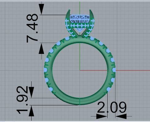 Oval Diamond Ring 4560 3D print model_7