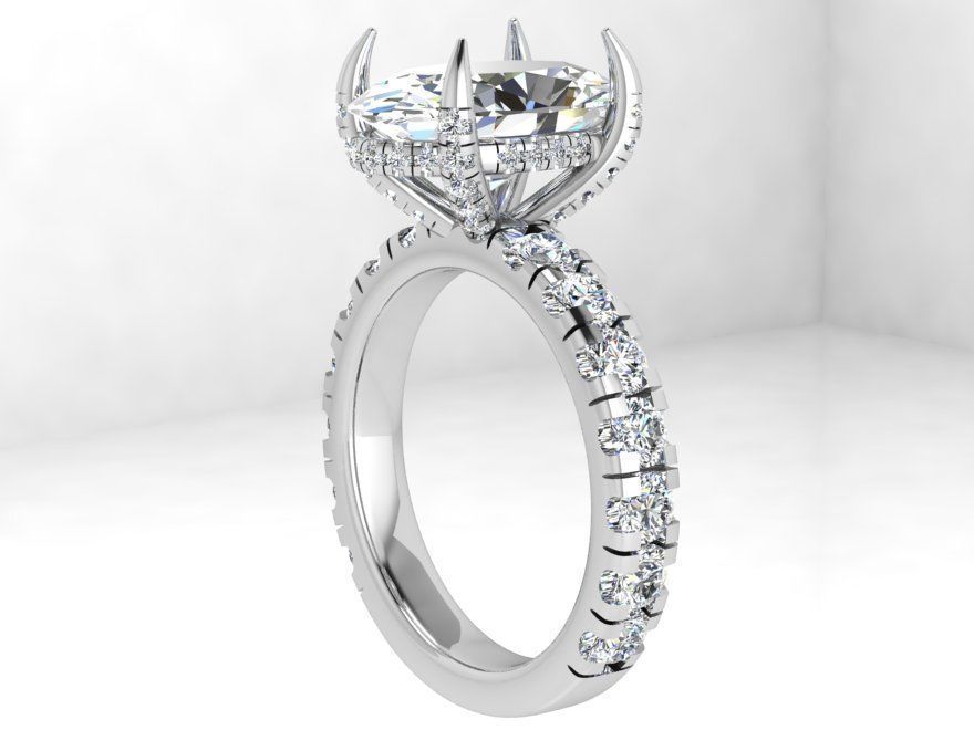 Oval Diamond Ring 4560 3D print model_4